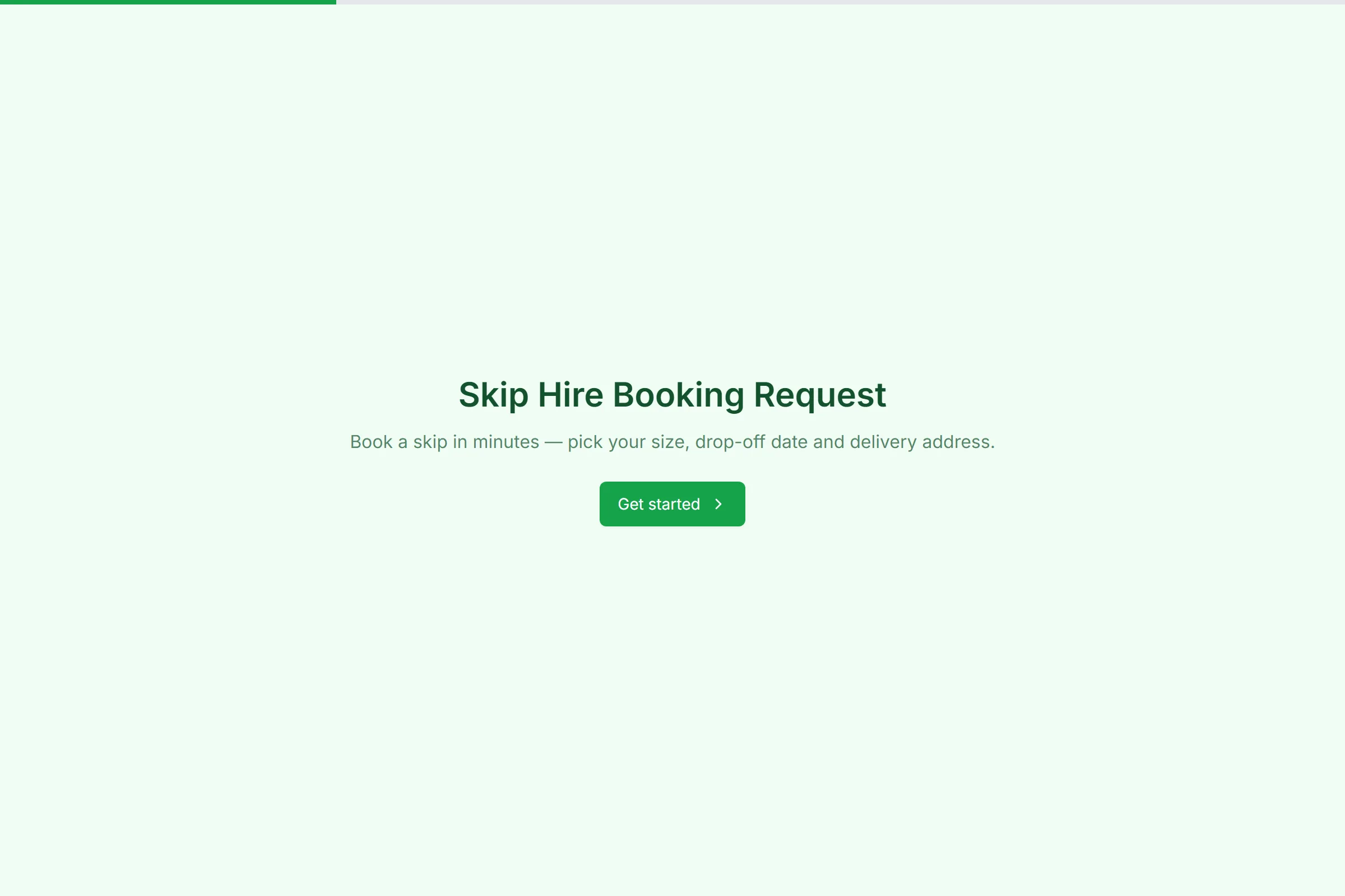 Skip Hire Booking Request template preview
