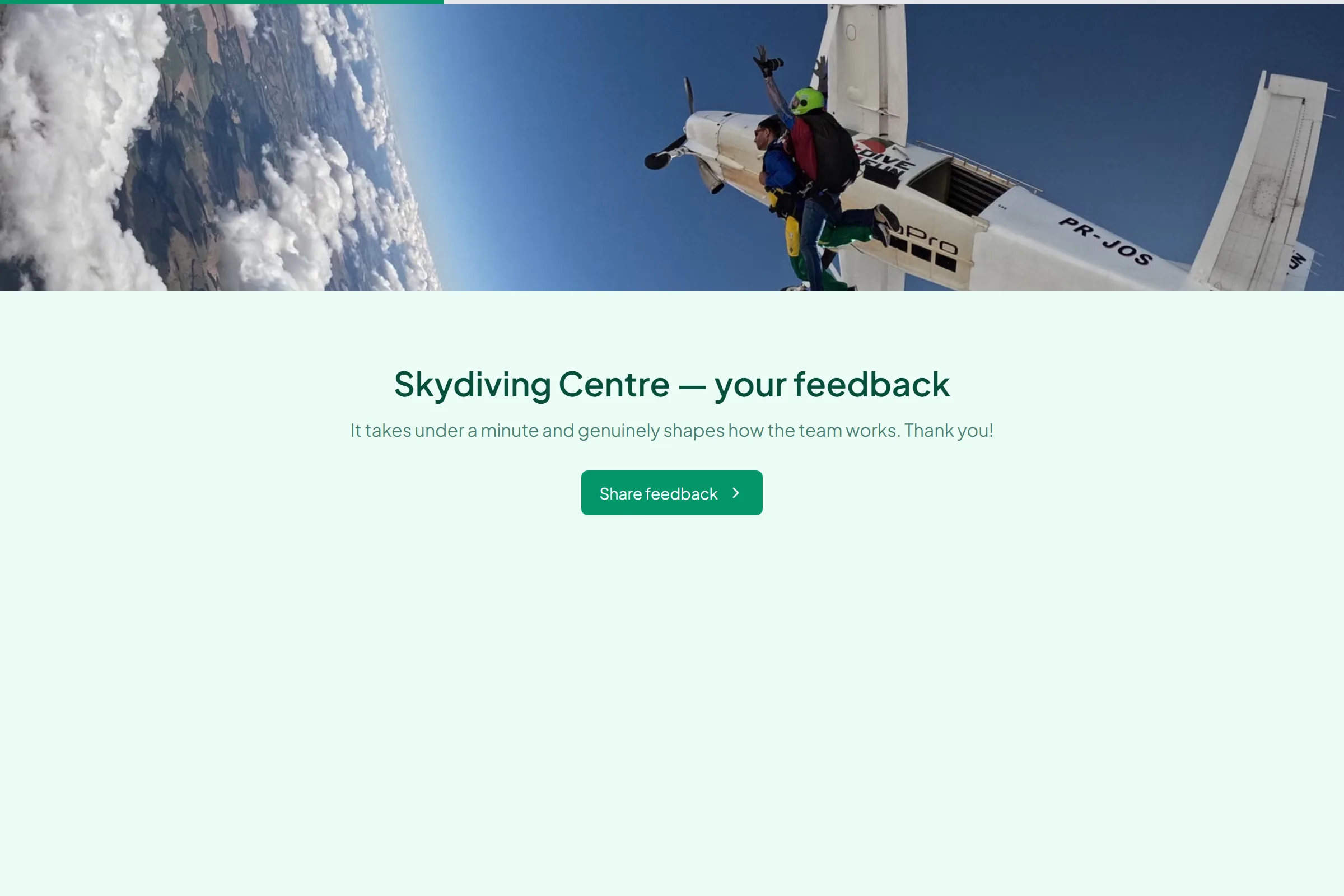 Skydiving Centre Satisfaction Survey template preview