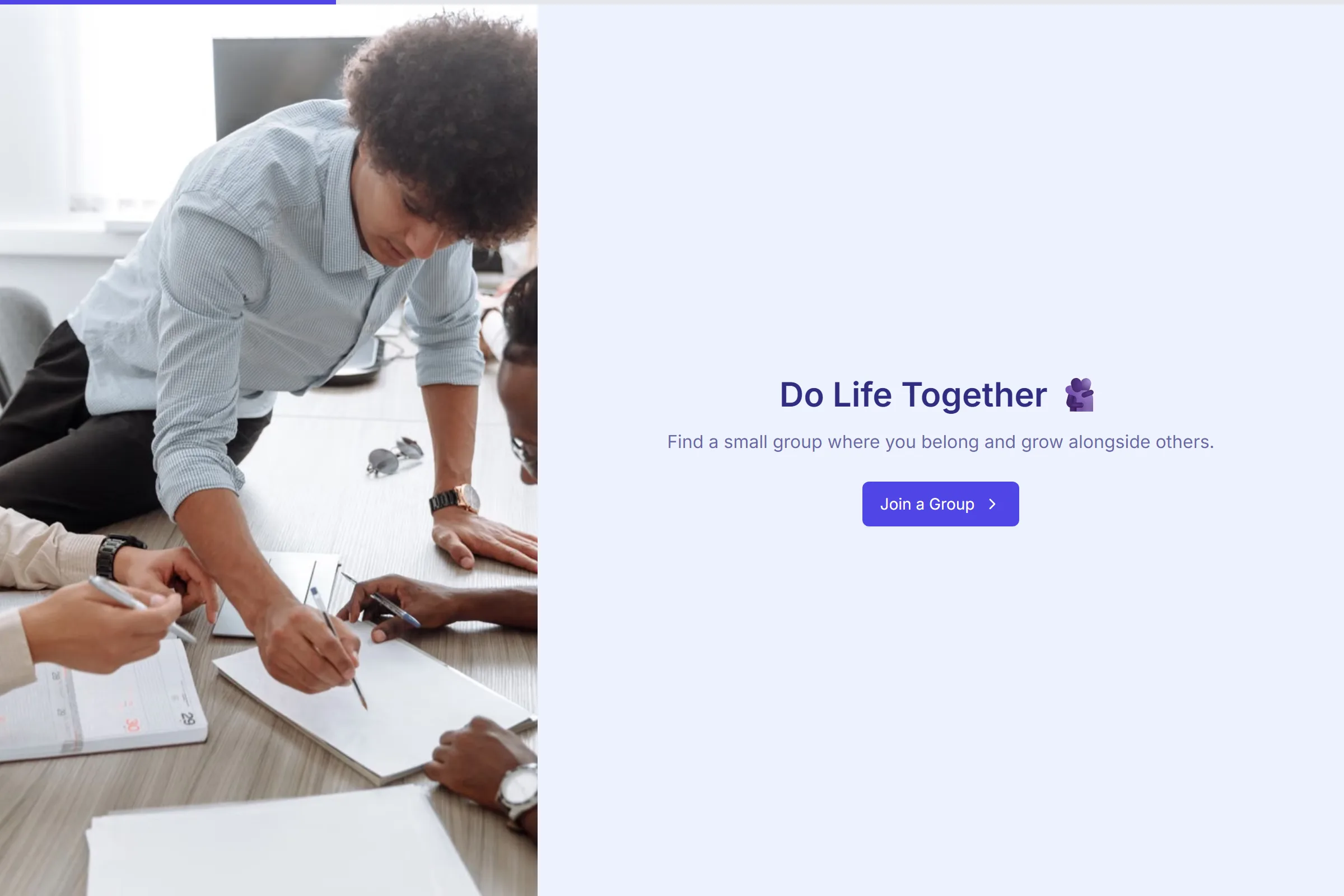 Small Group Signup template preview
