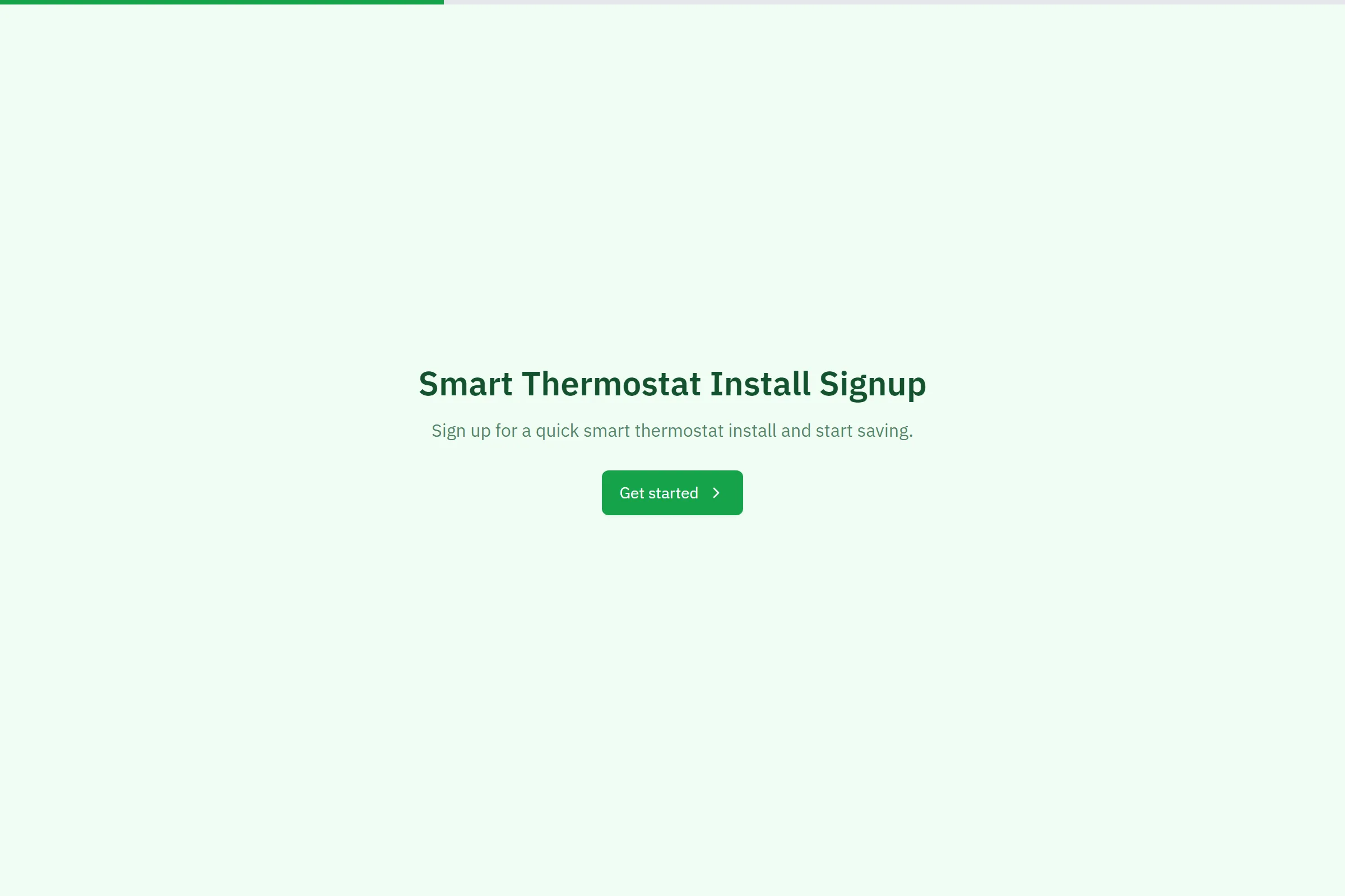 Smart Thermostat Install Signup template preview
