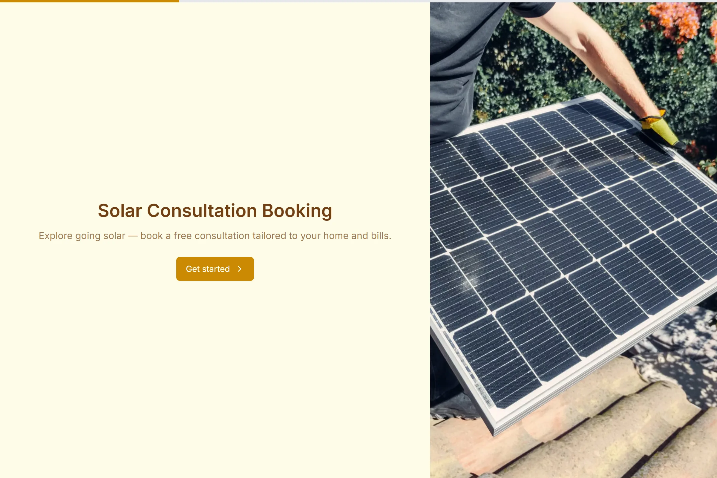 Solar Consultation Booking template preview