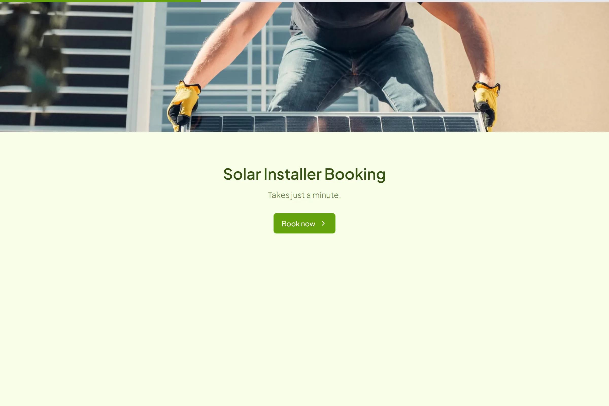 Solar Installer Booking template preview