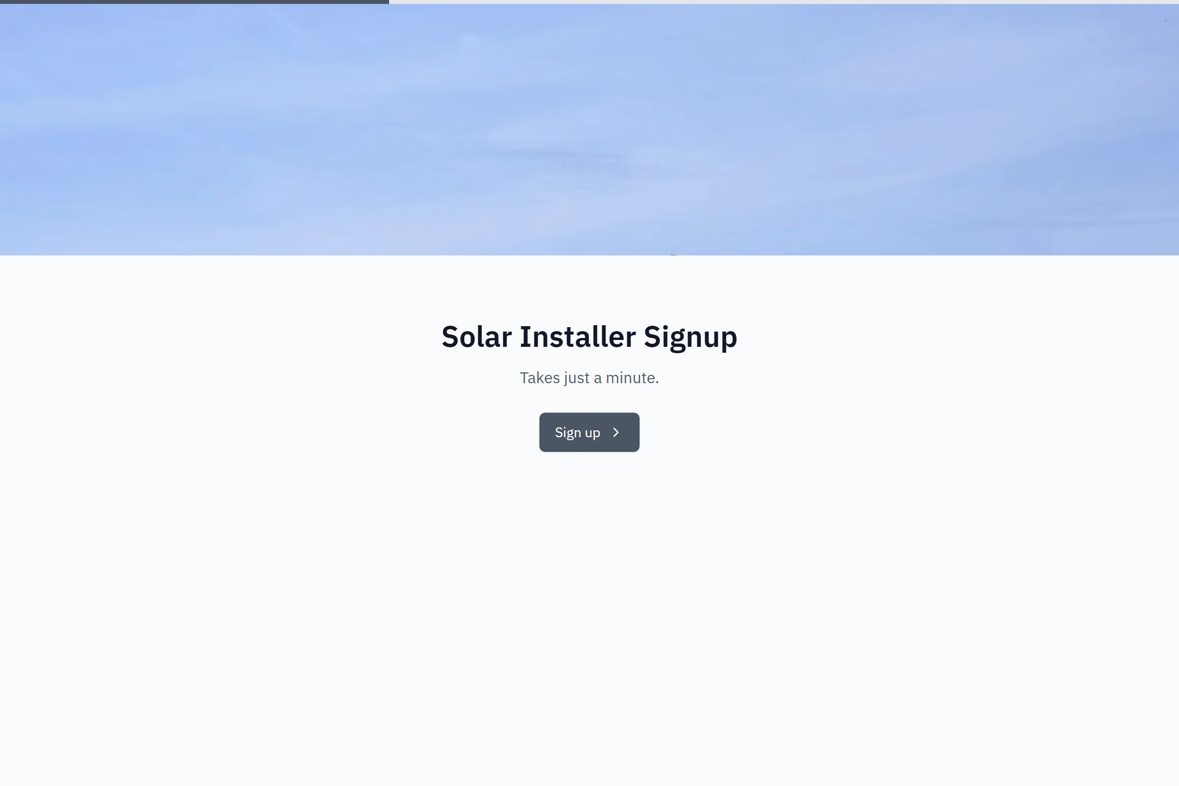 Solar Installer Signup template preview