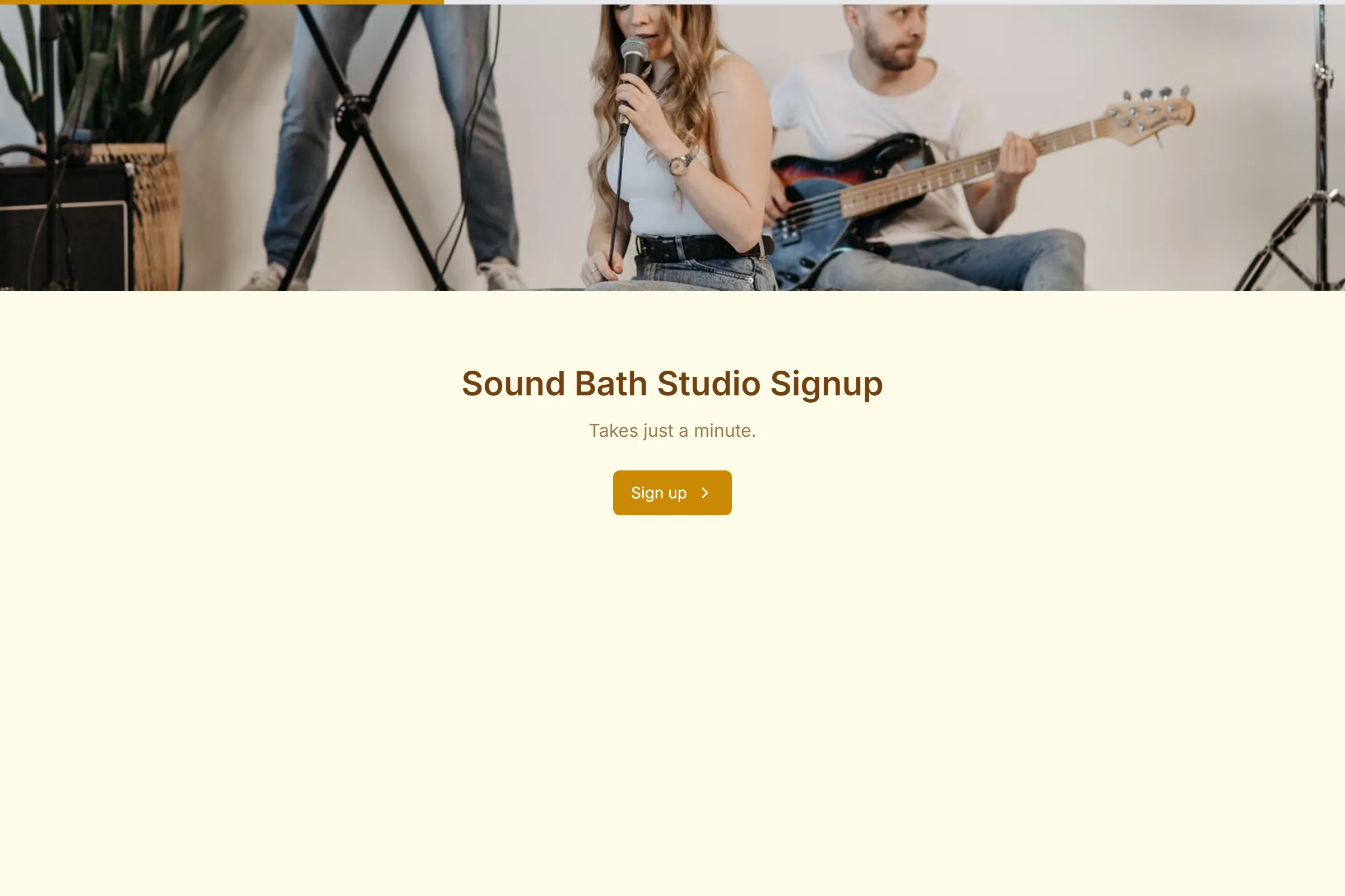 Sound Bath Studio Signup template preview