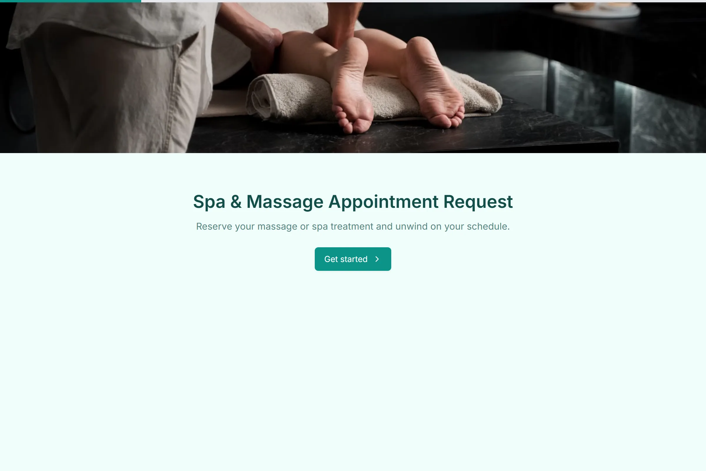 Spa & Massage Appointment Request template preview