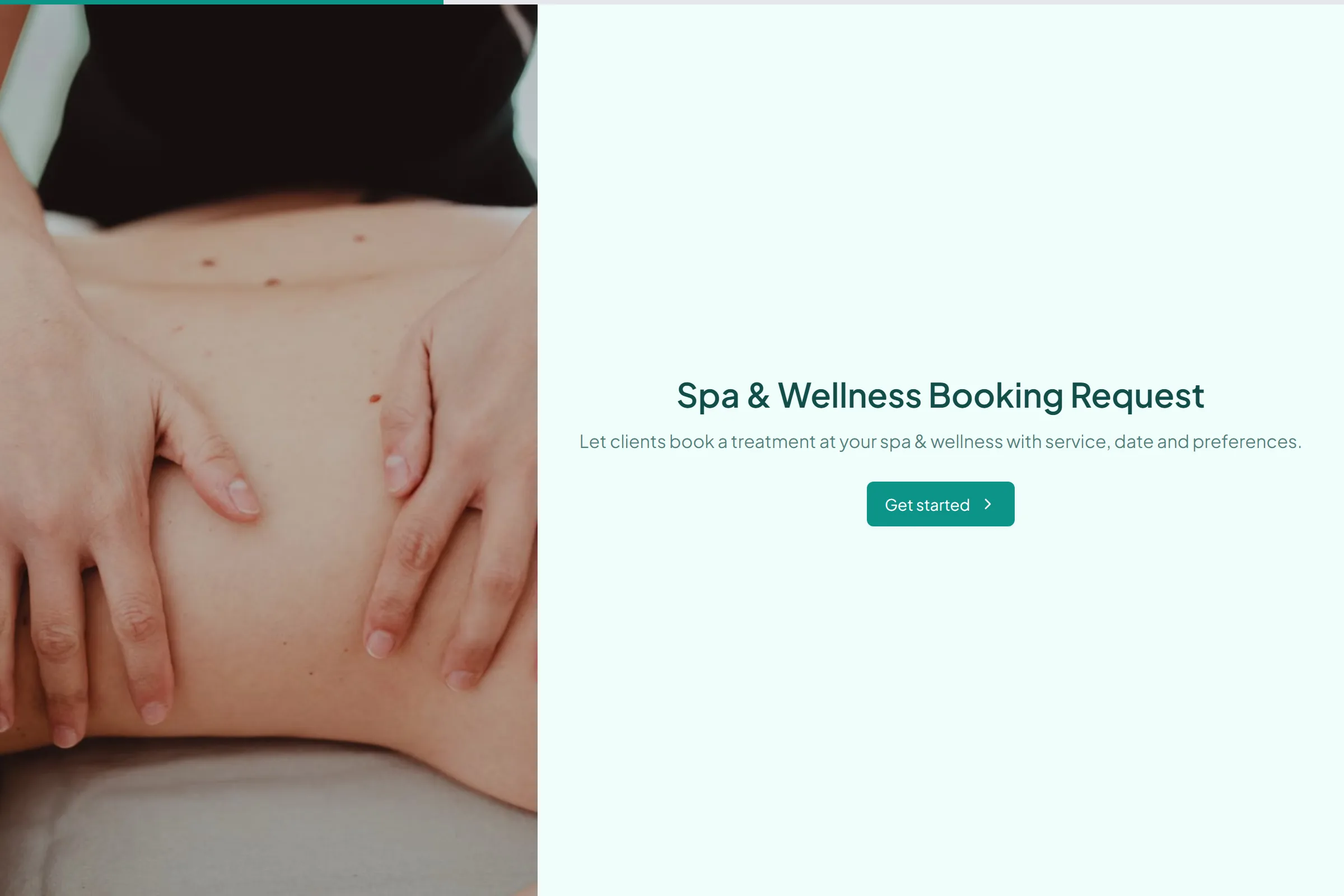 Spa & Wellness Booking Request template preview