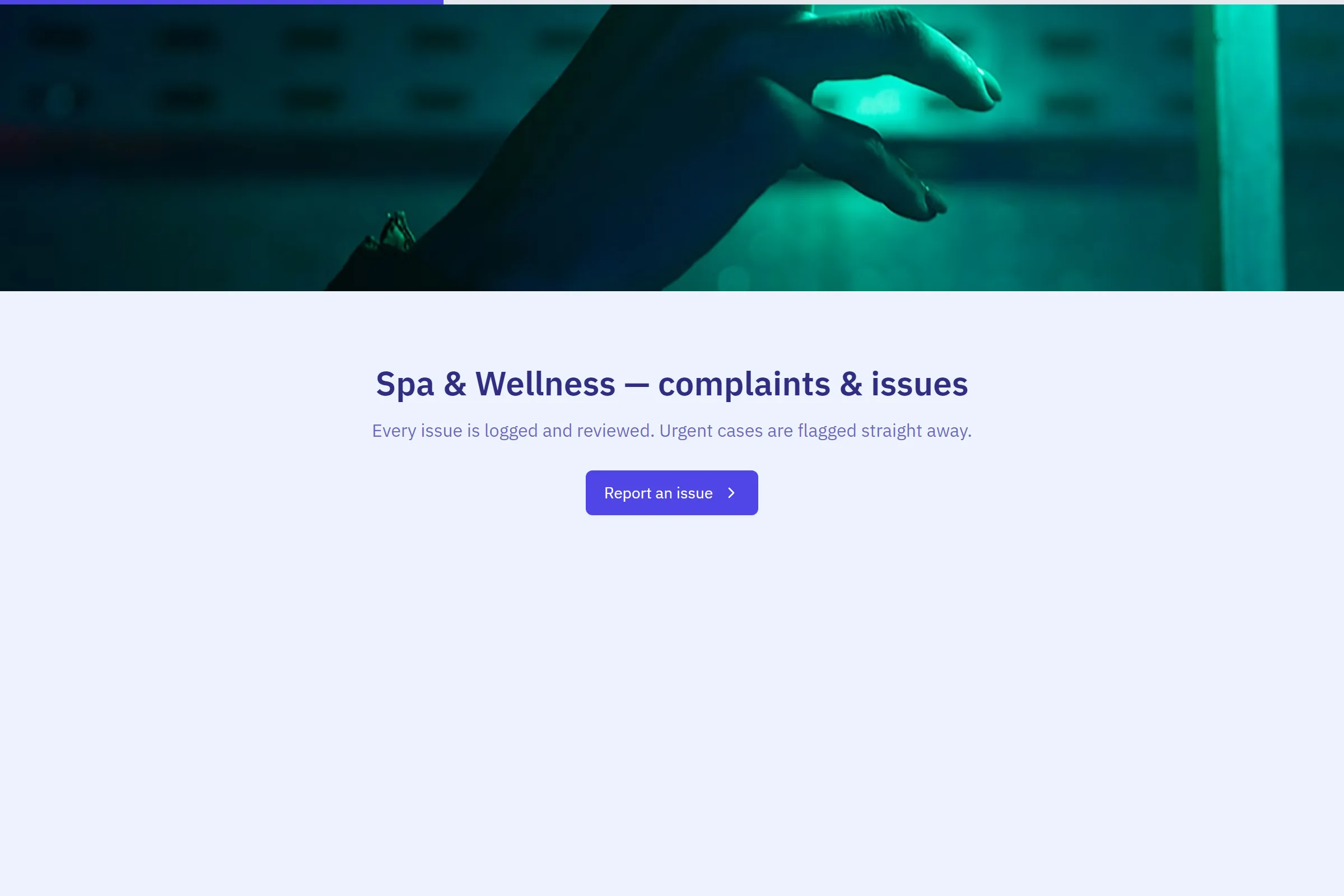 Spa & Wellness Complaint / Issue Form template preview