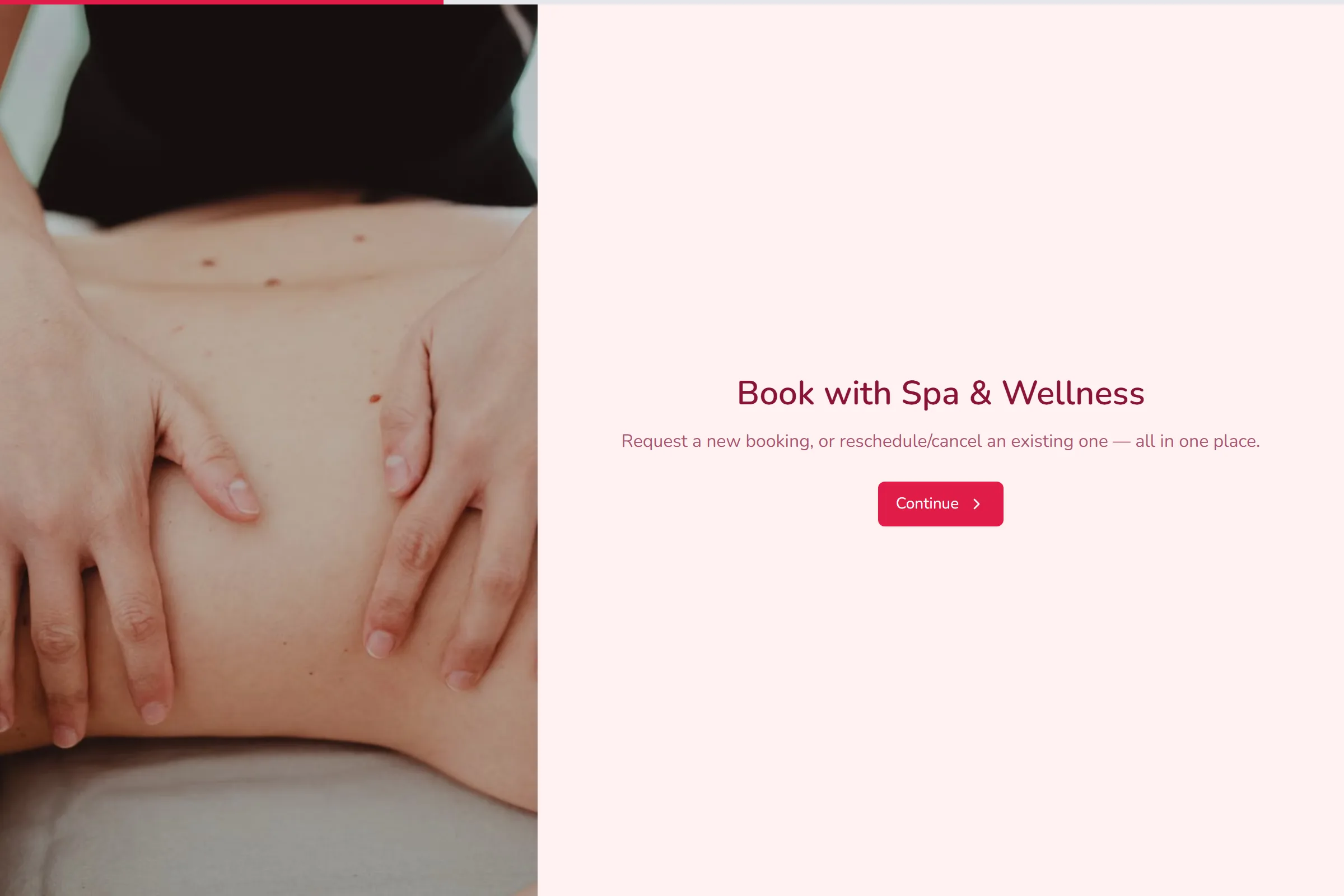 Spa & Wellness Reschedule / Cancel Request template preview