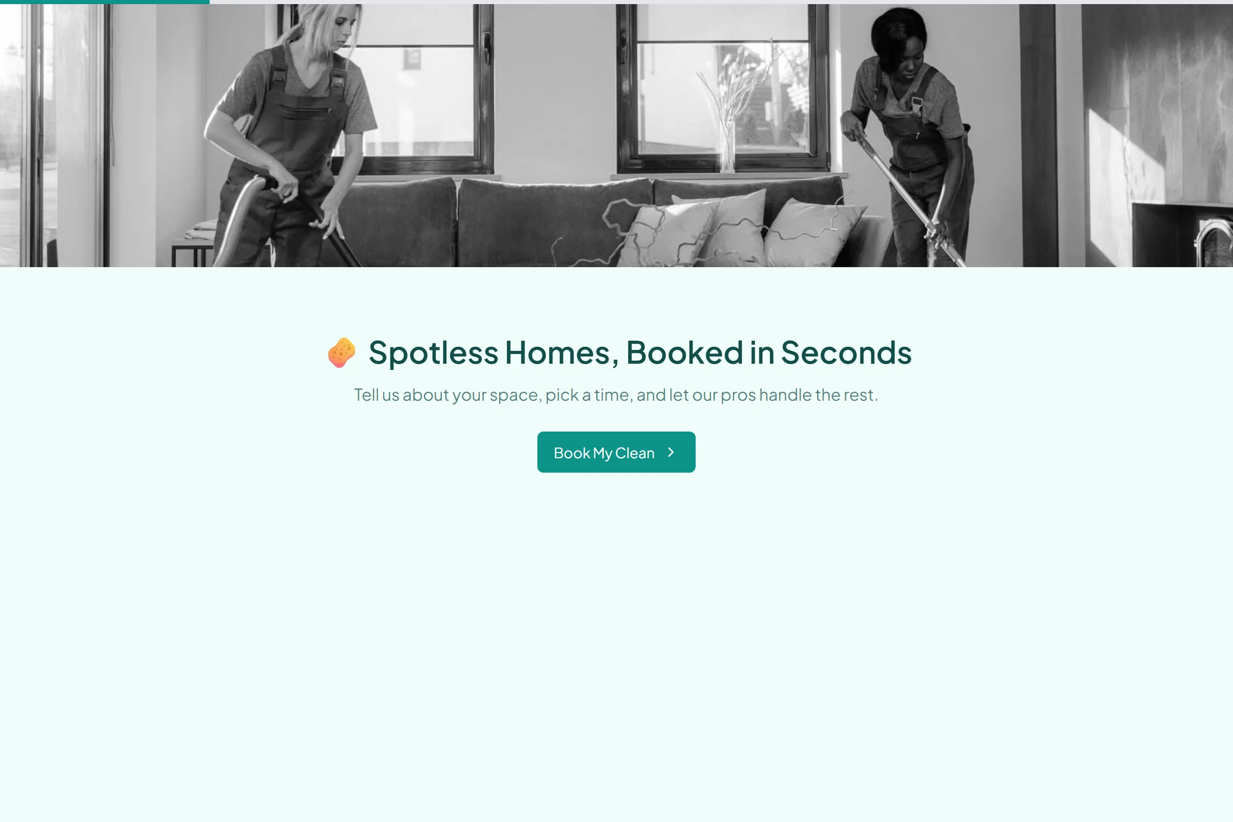 Sparkle Home Cleaning Booking template preview