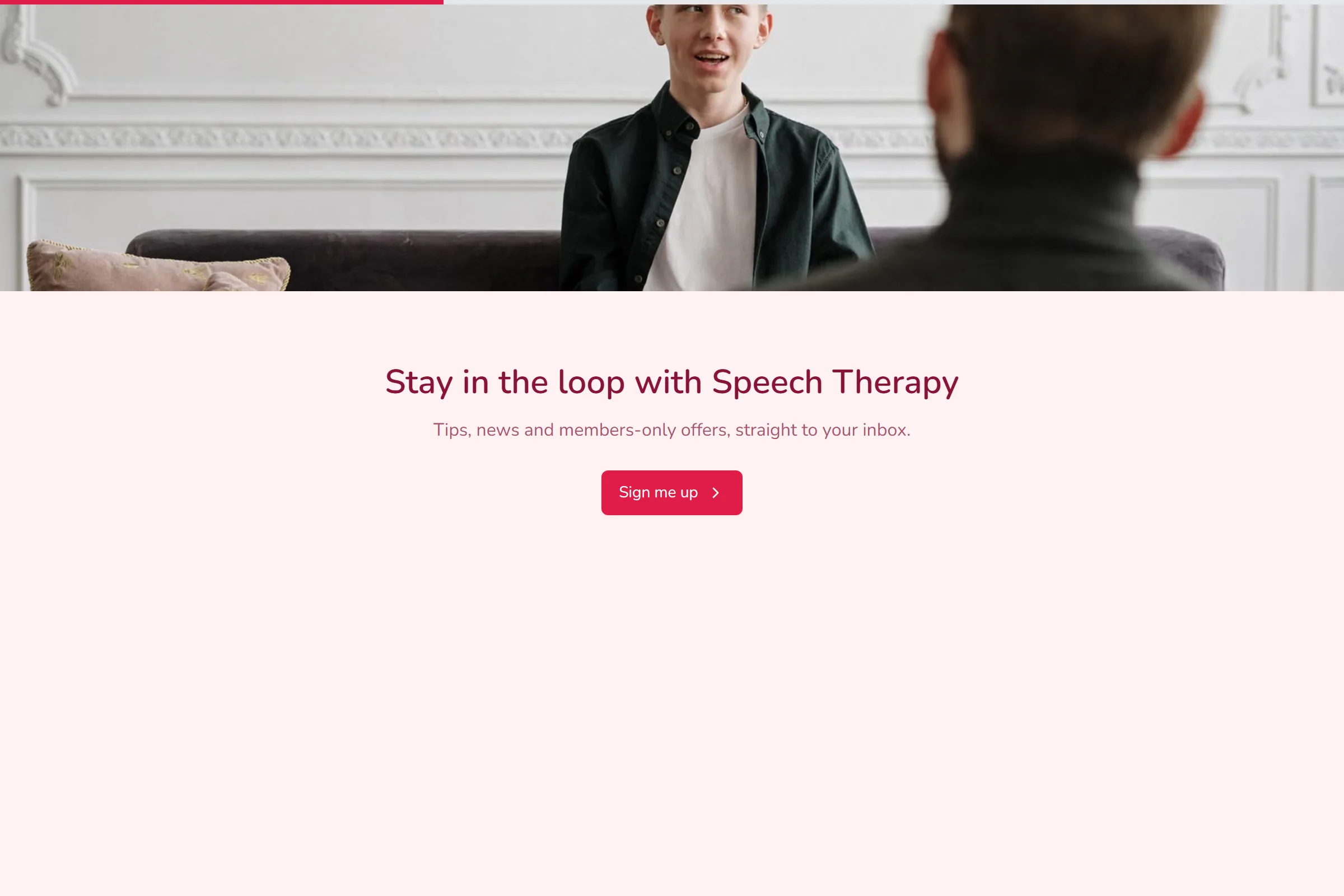 Speech Therapy Newsletter & Updates Signup template preview