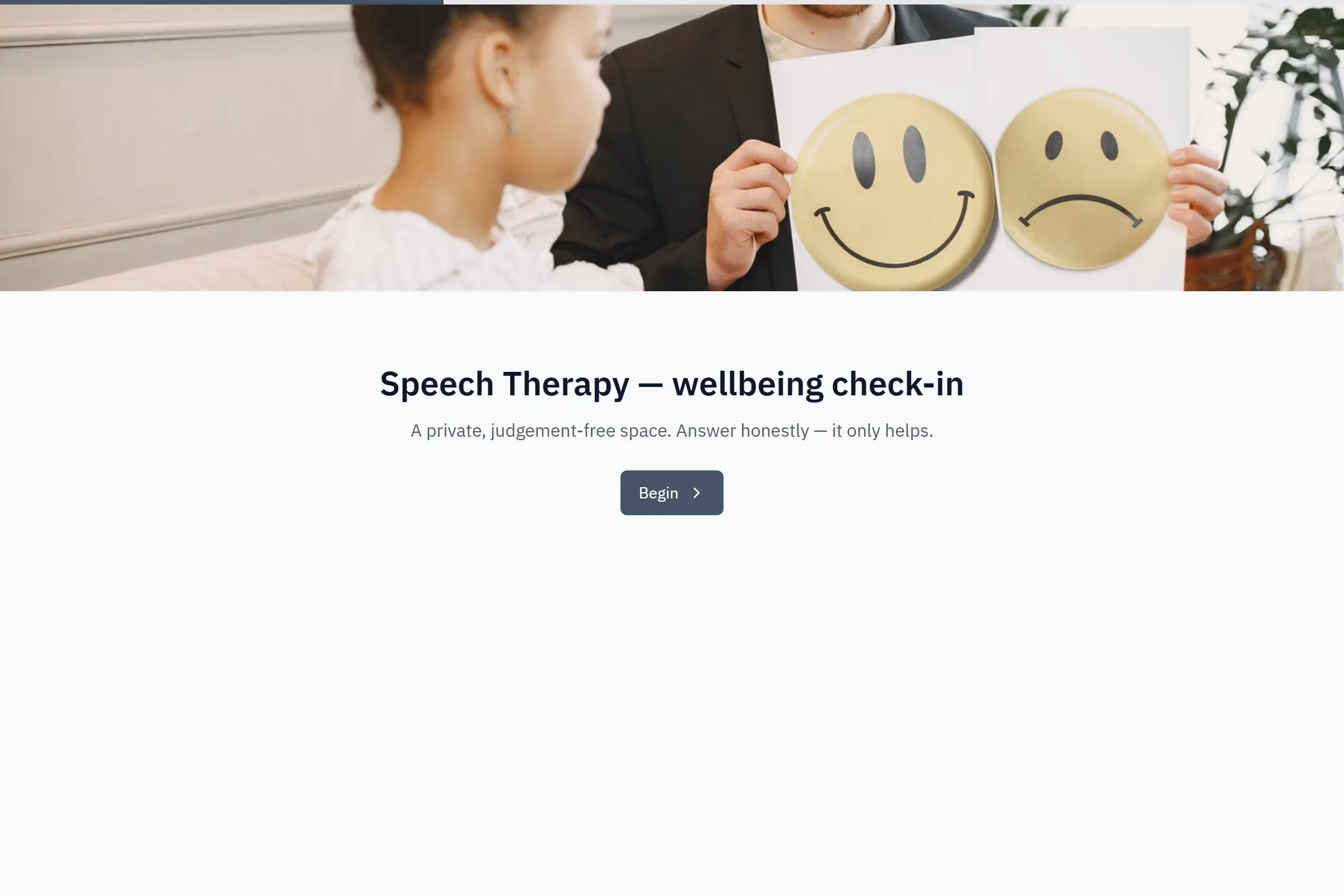 Speech Therapy Wellbeing Check-in template preview