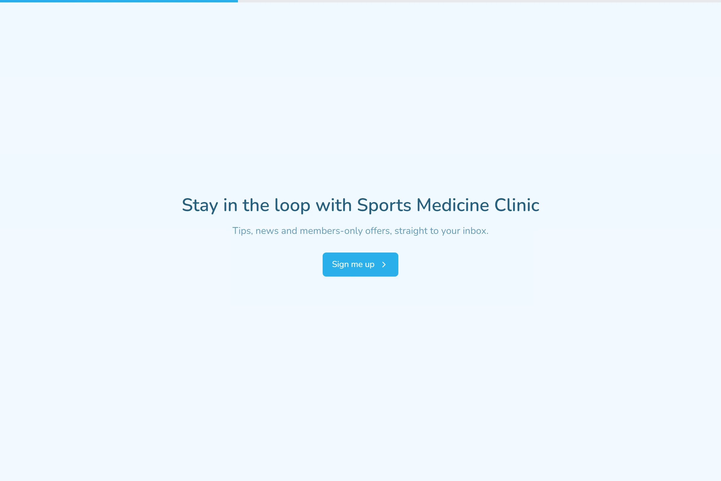 Sports Medicine Clinic Newsletter & Updates Signup template preview