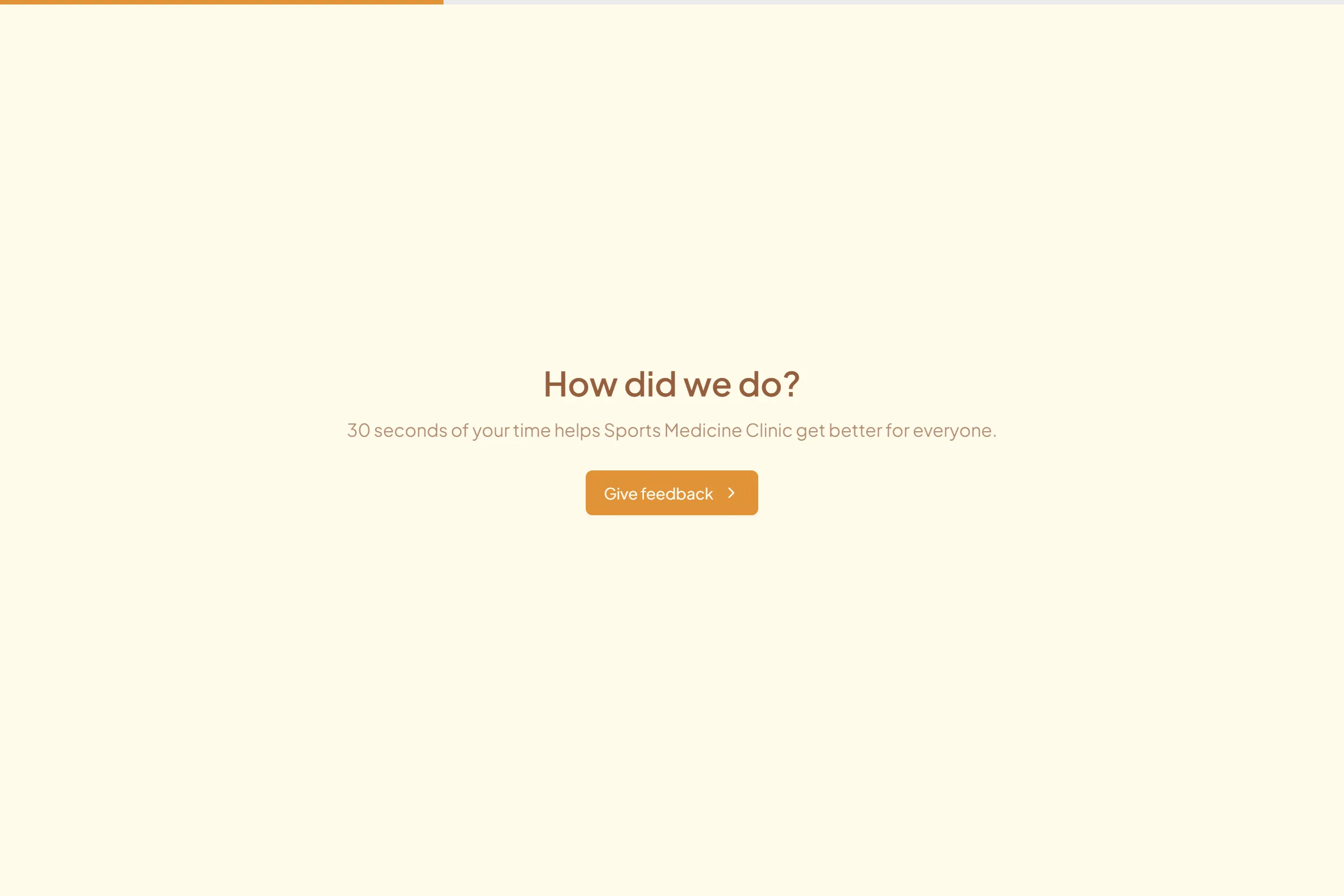 Sports Medicine Clinic Quick Feedback template preview