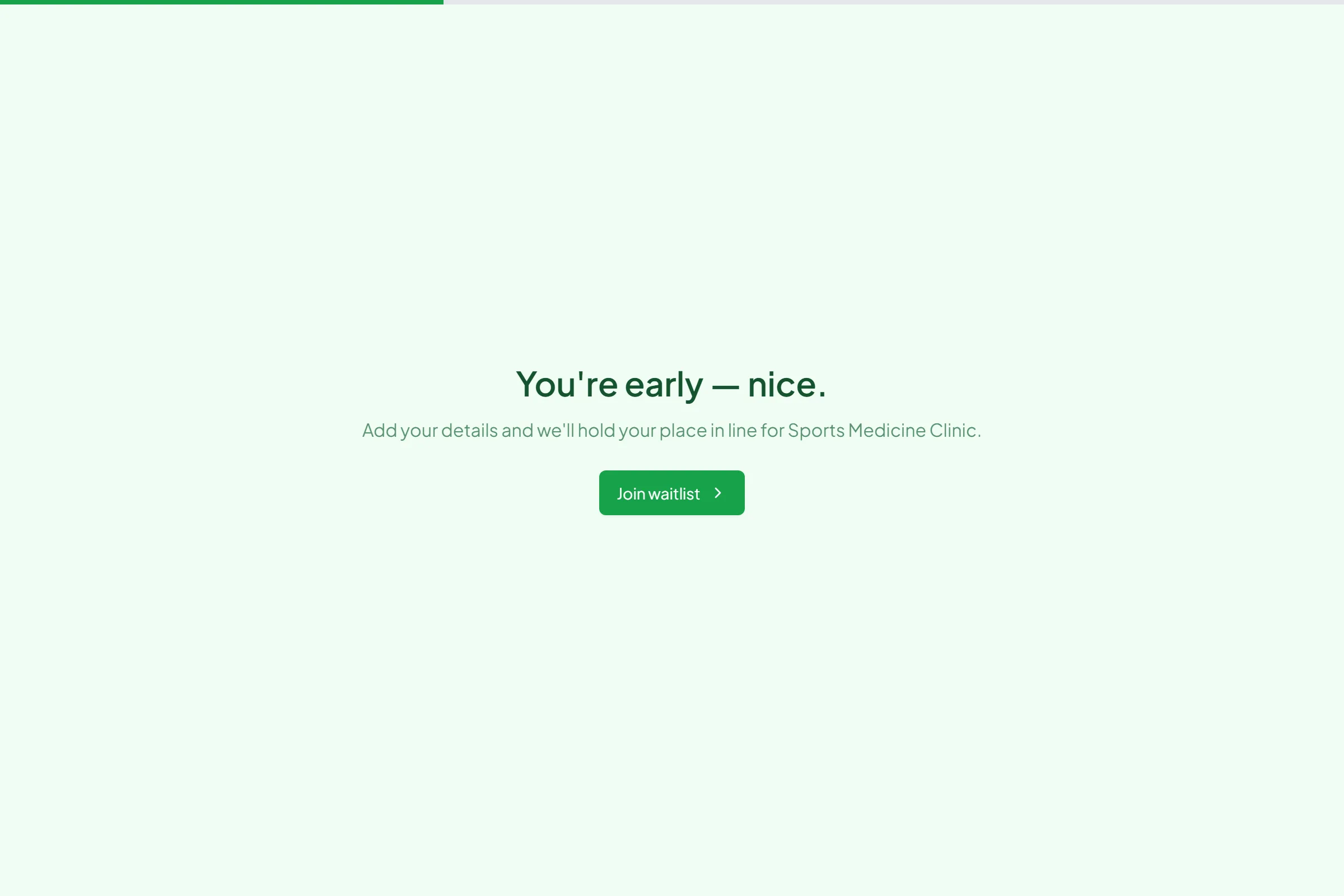 Sports Medicine Clinic Waitlist template preview