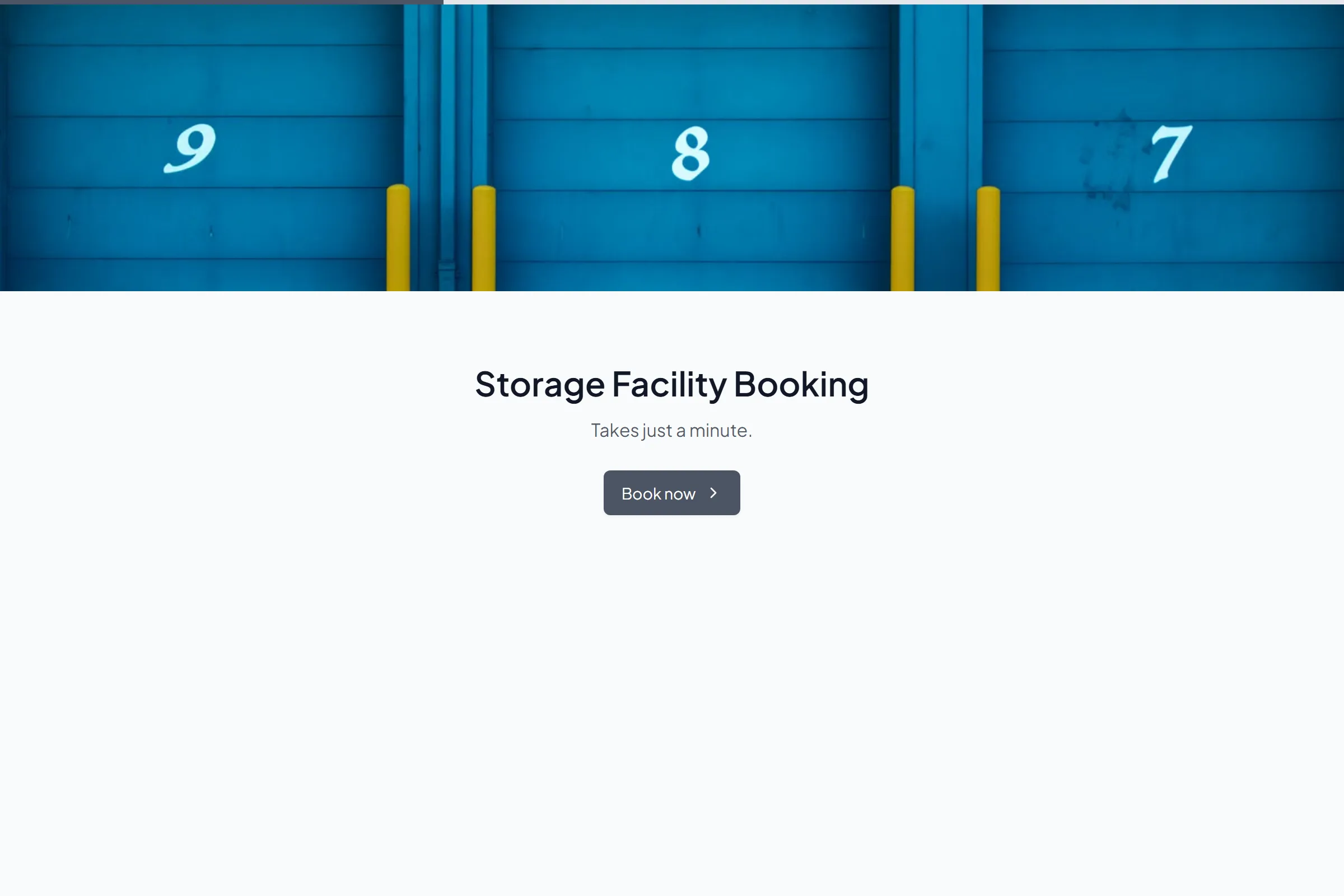 Storage Facility Booking template preview