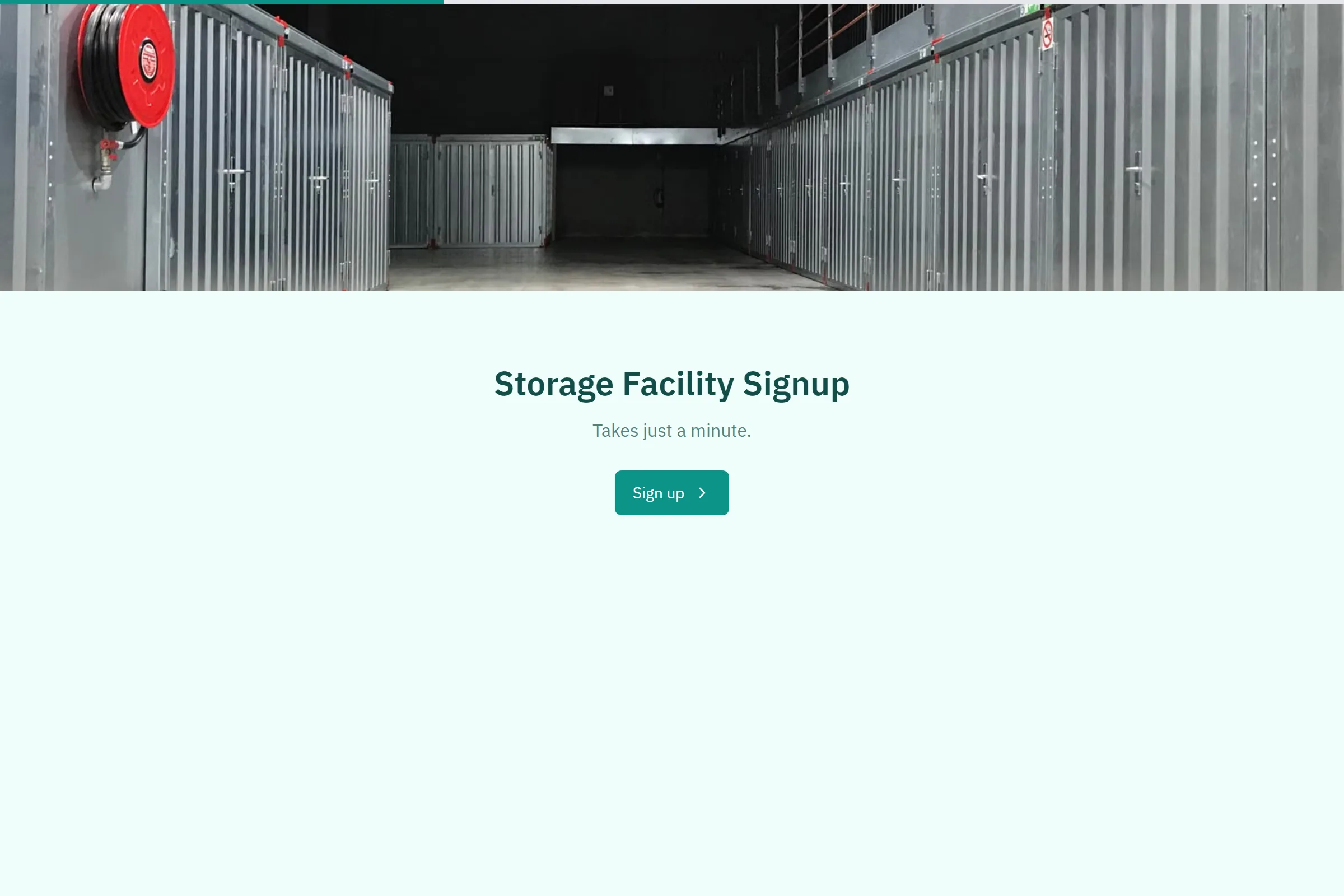 Storage Facility Signup template preview