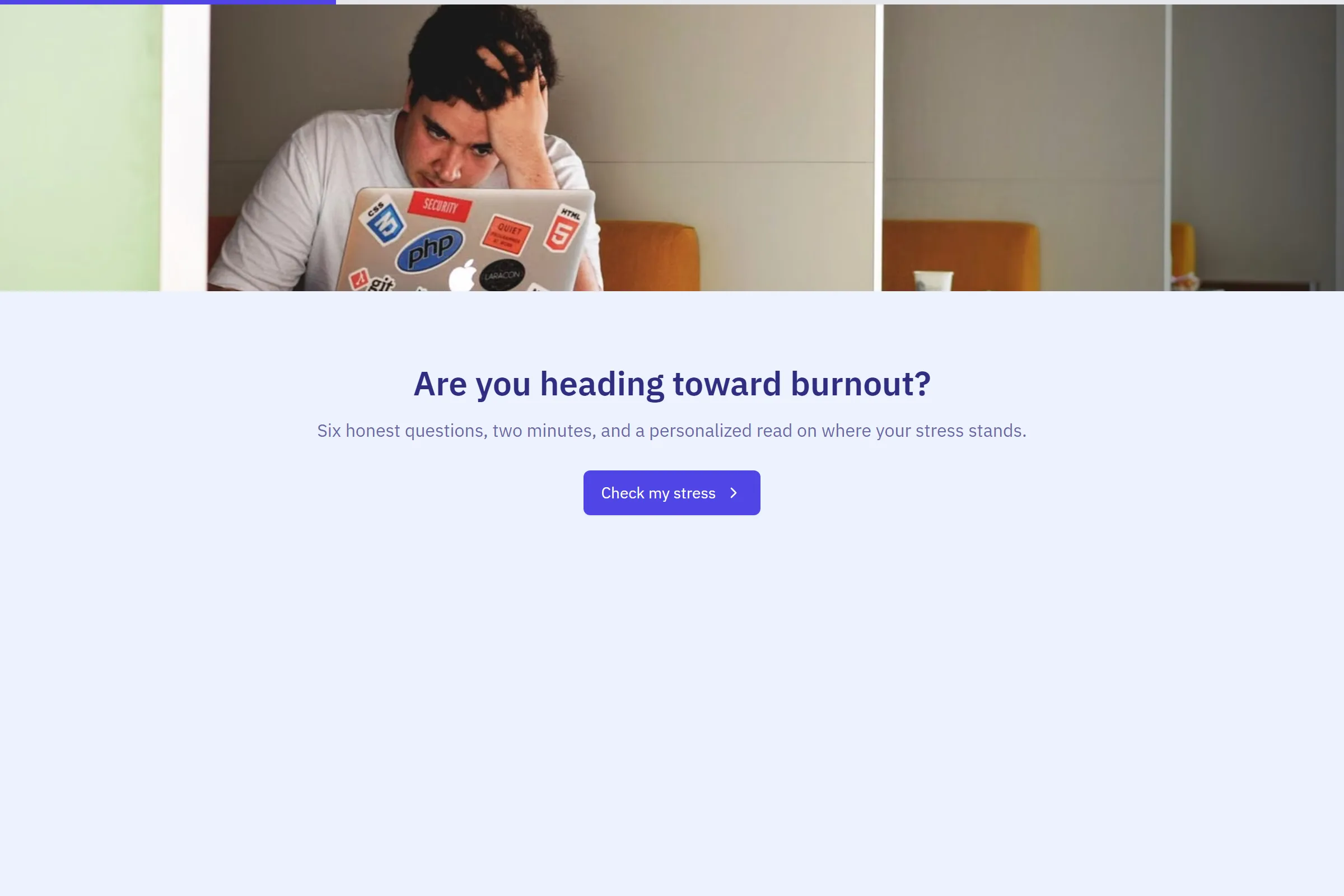 Stress & Burnout Check template preview