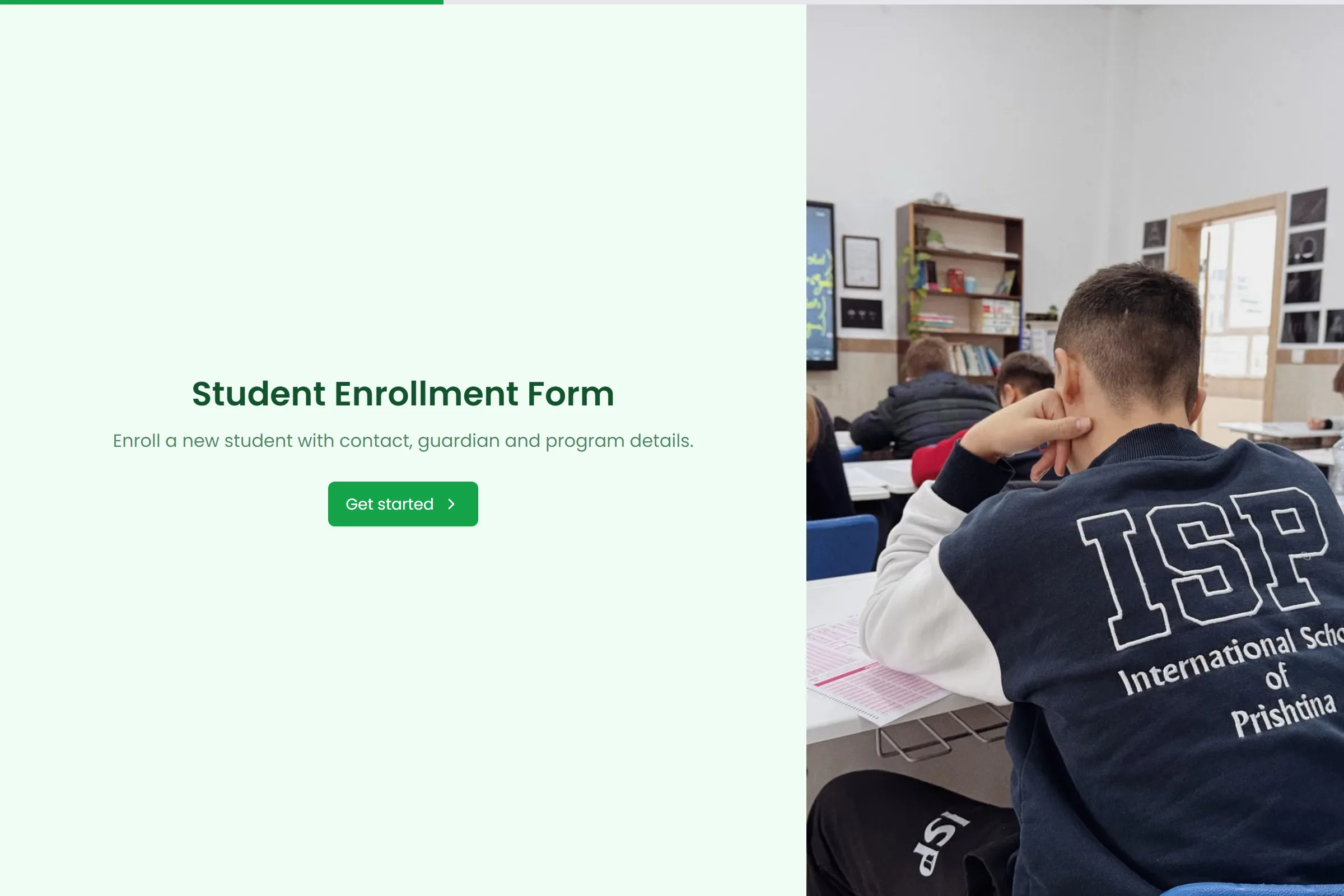 Student Enrollment Form template preview