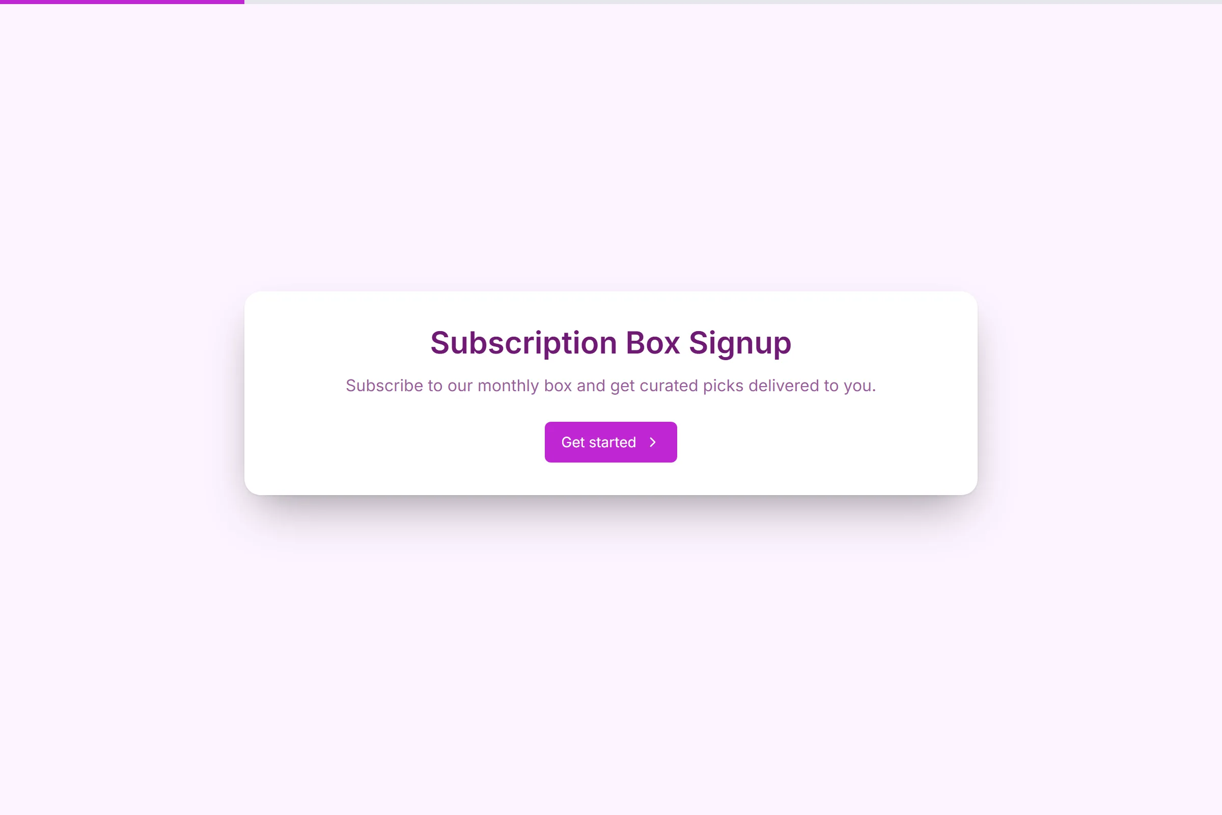 Subscription Box Signup template preview