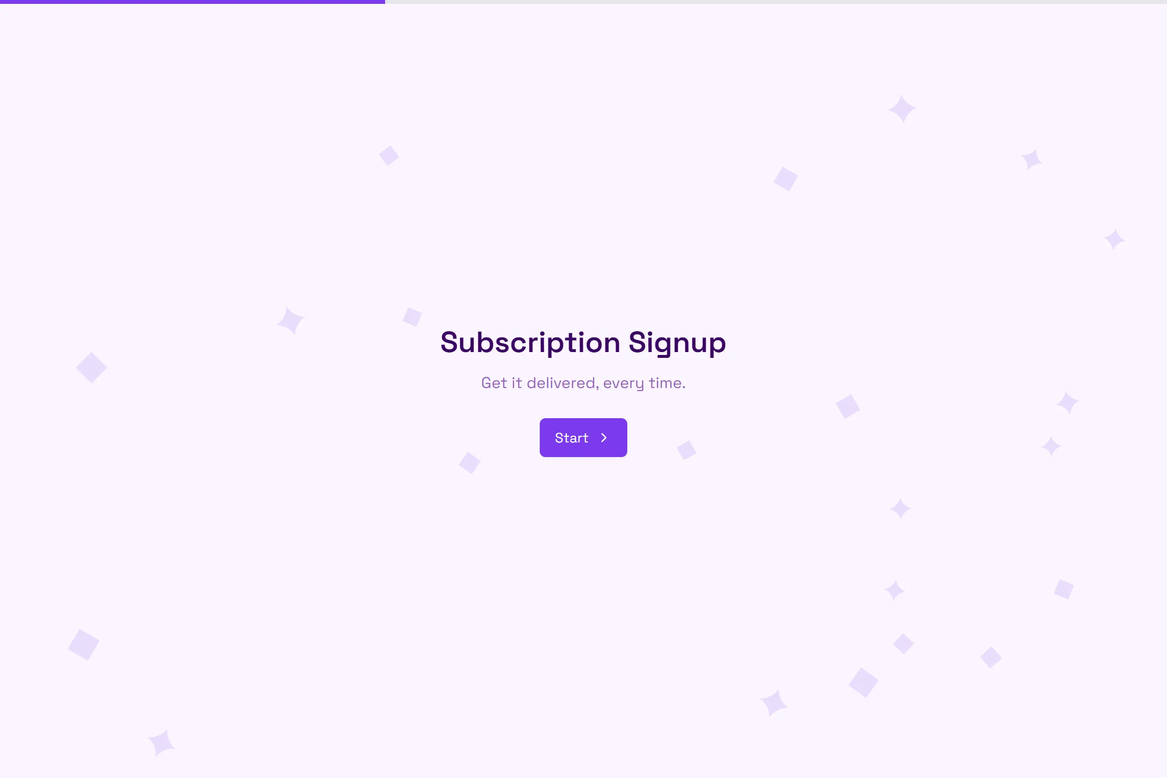 Subscription Signup template preview