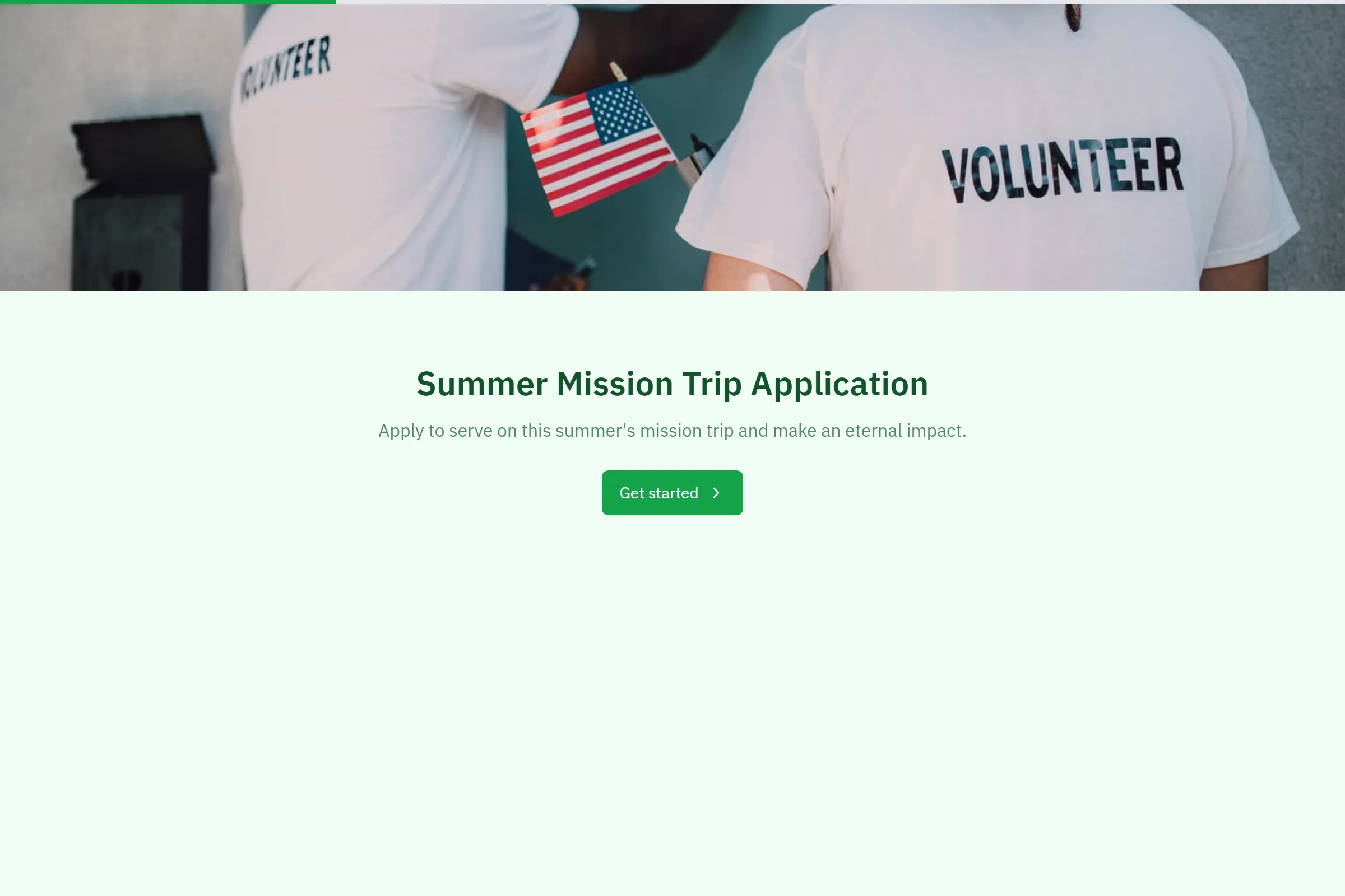 Summer Mission Trip Application template preview