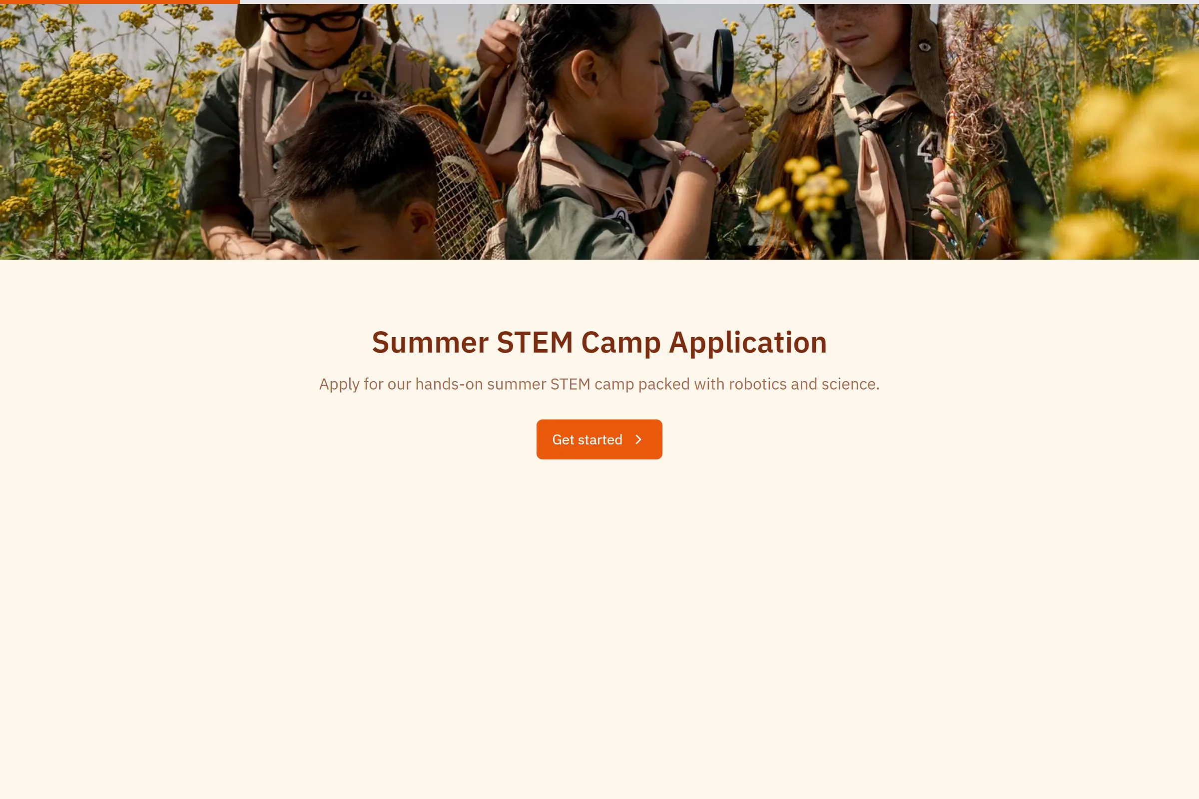 Summer STEM Camp Application template preview