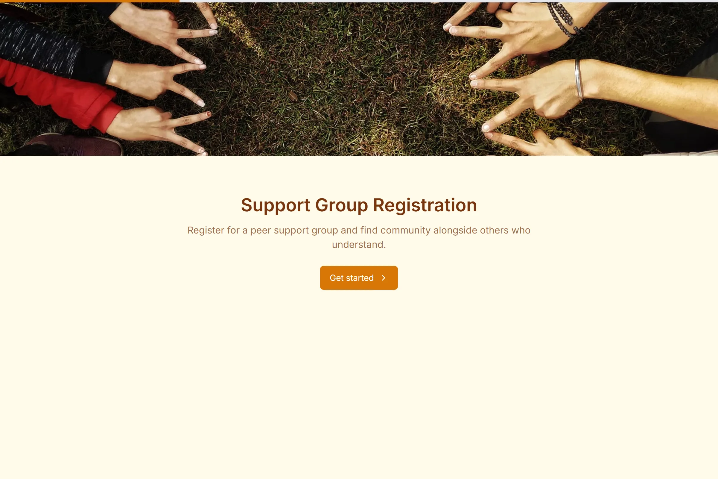 Support Group Registration template preview