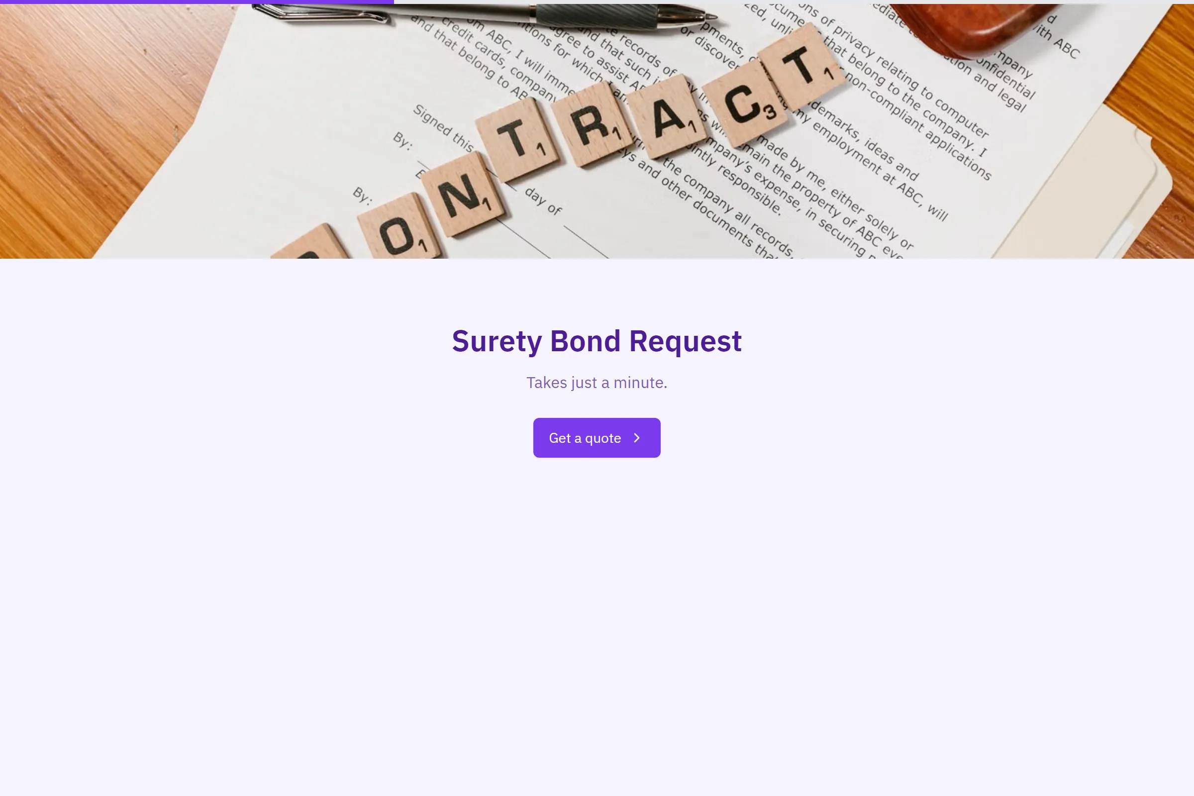 Surety Bond Request template preview