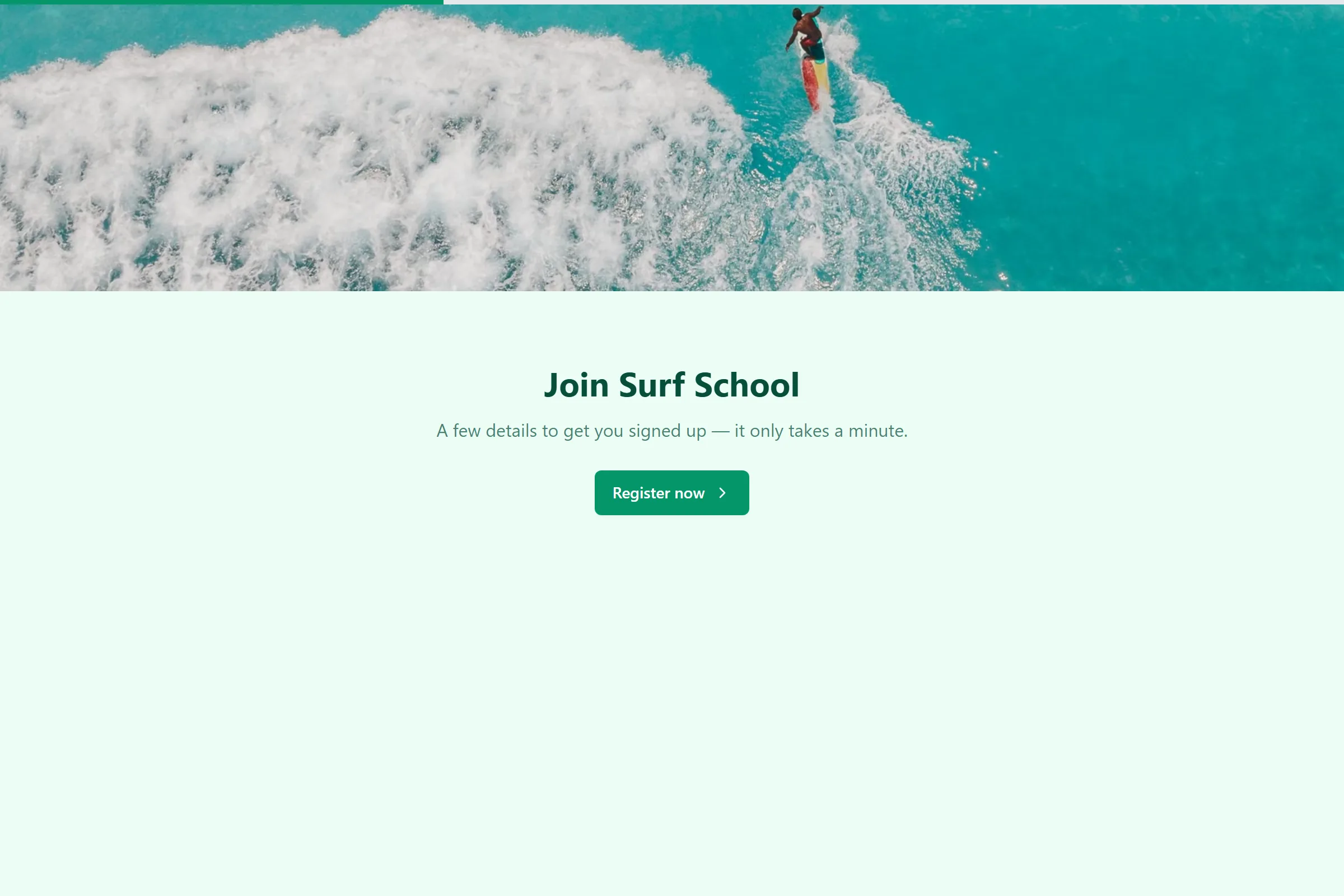 Surf School Program Application template preview