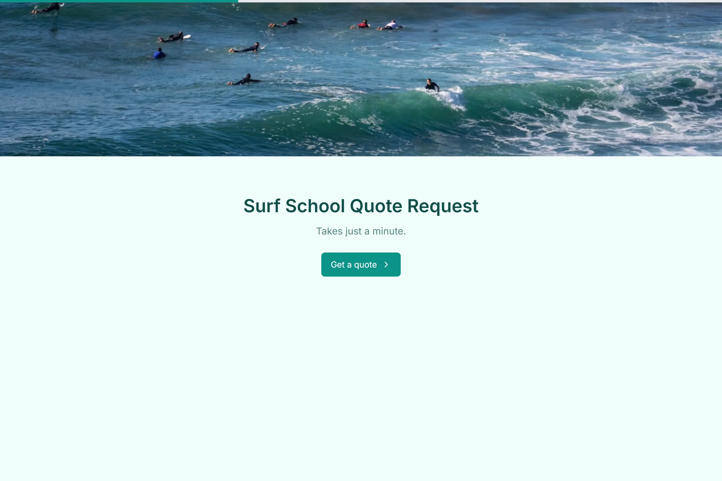 Surf School Quote Request template preview