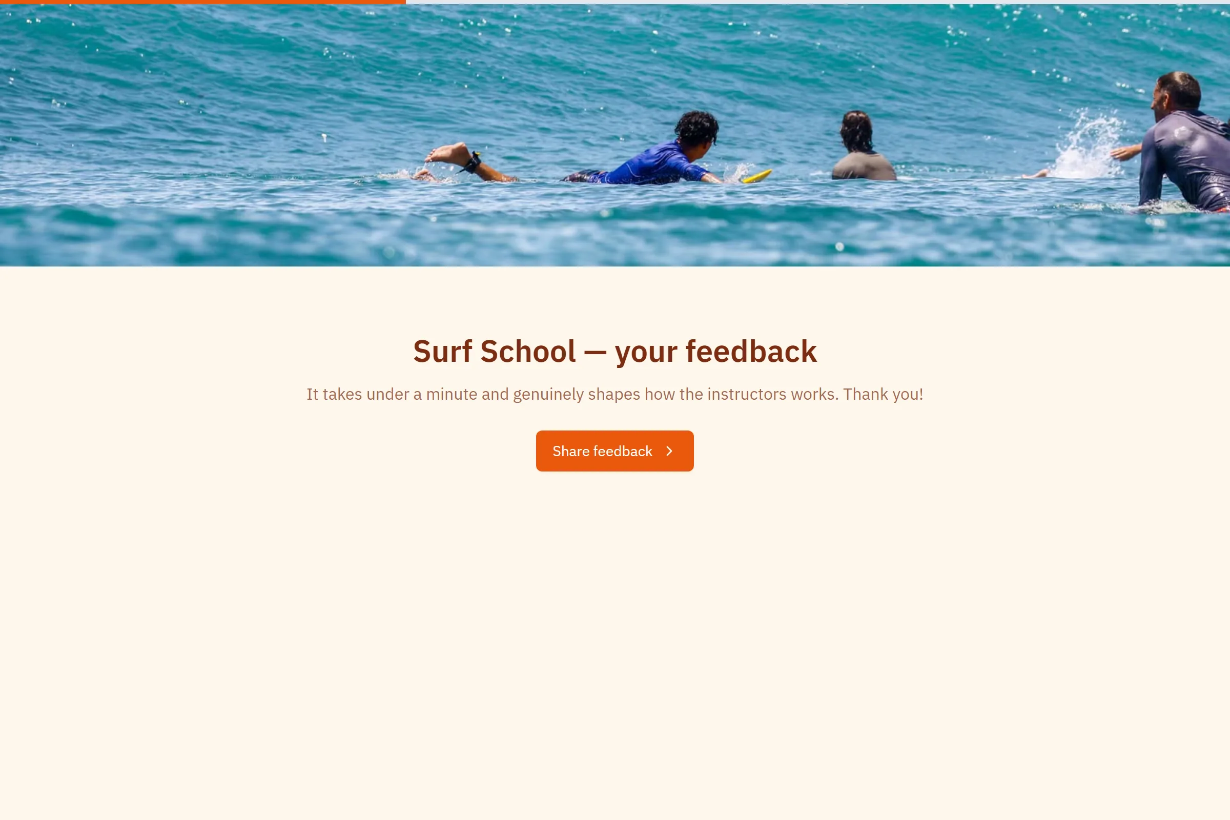 Surf School Satisfaction Survey template preview