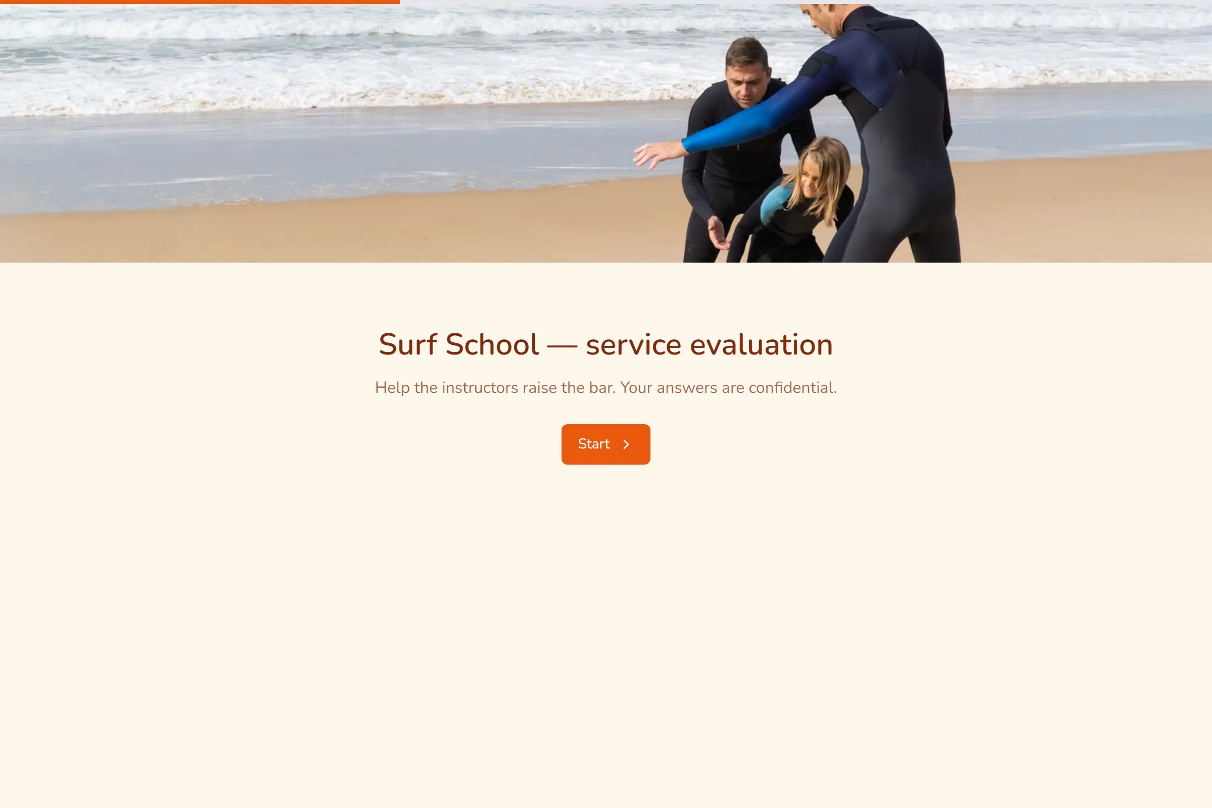 Surf School Service Evaluation template preview