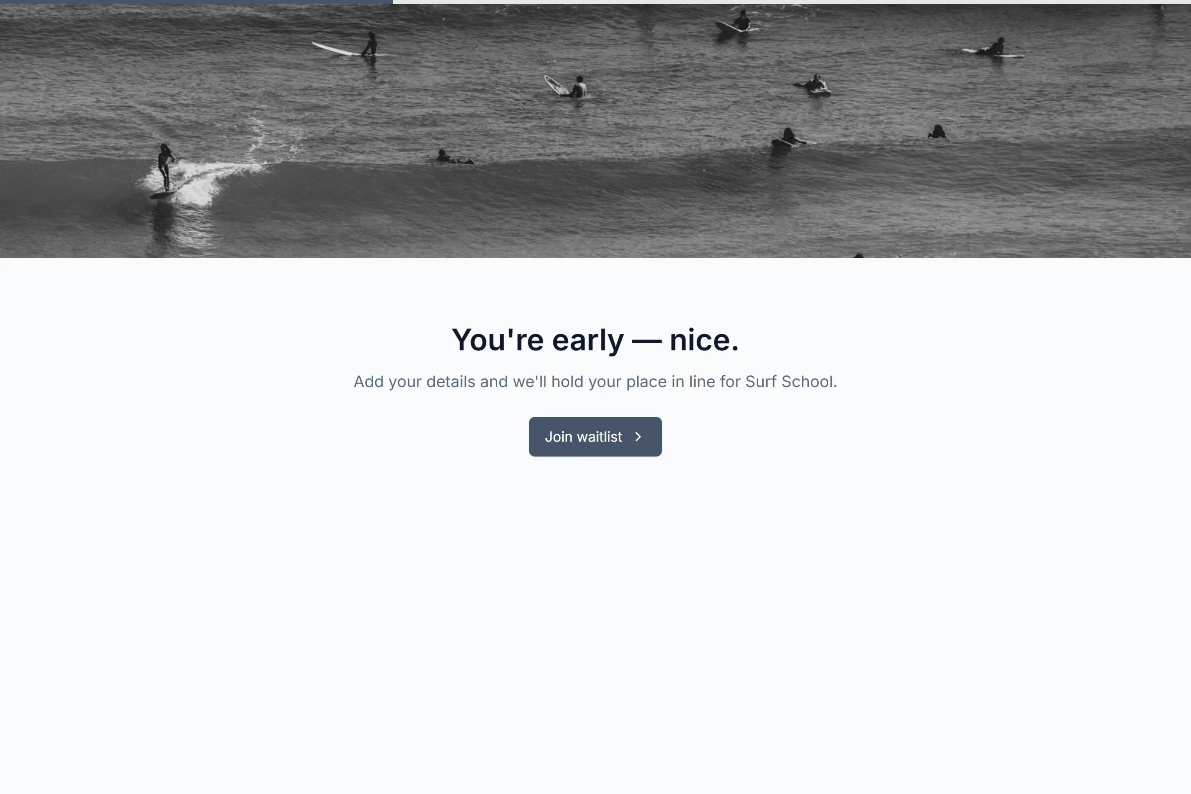 Surf School Waitlist template preview