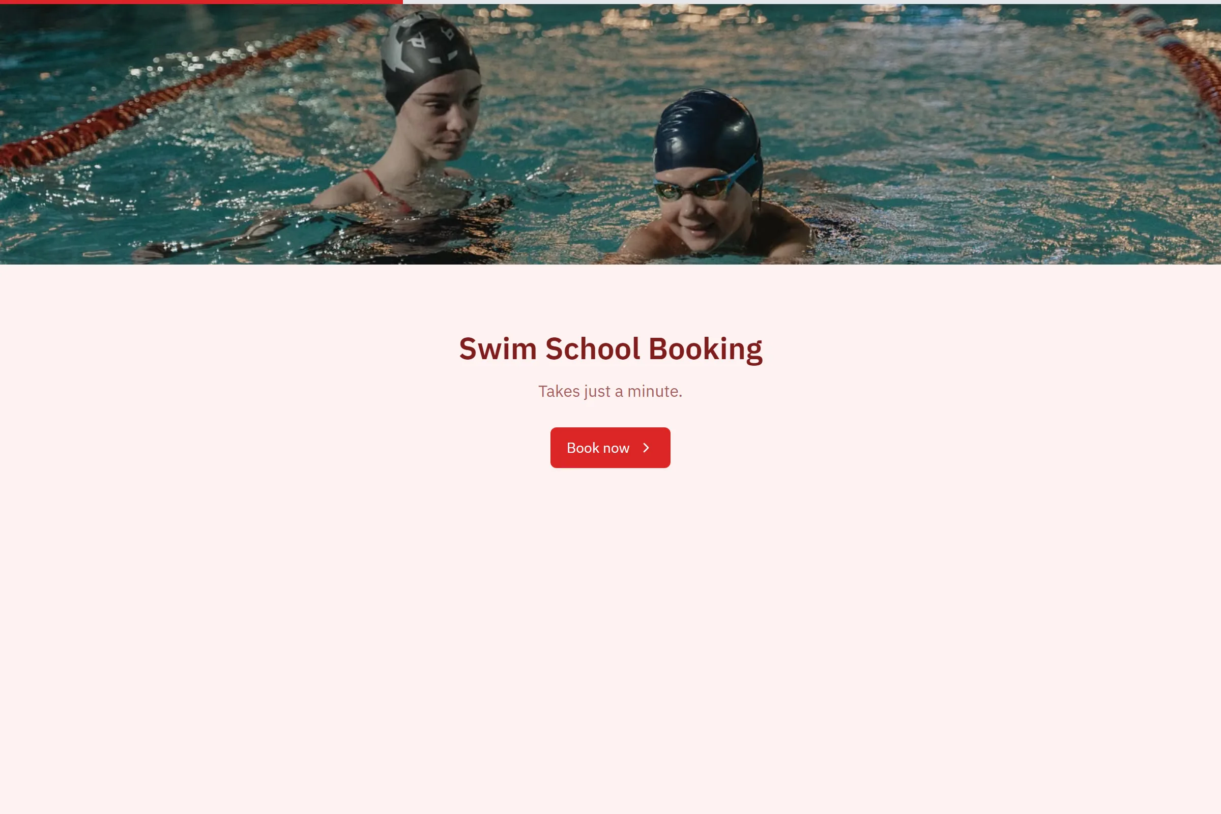 Swim School Booking template preview