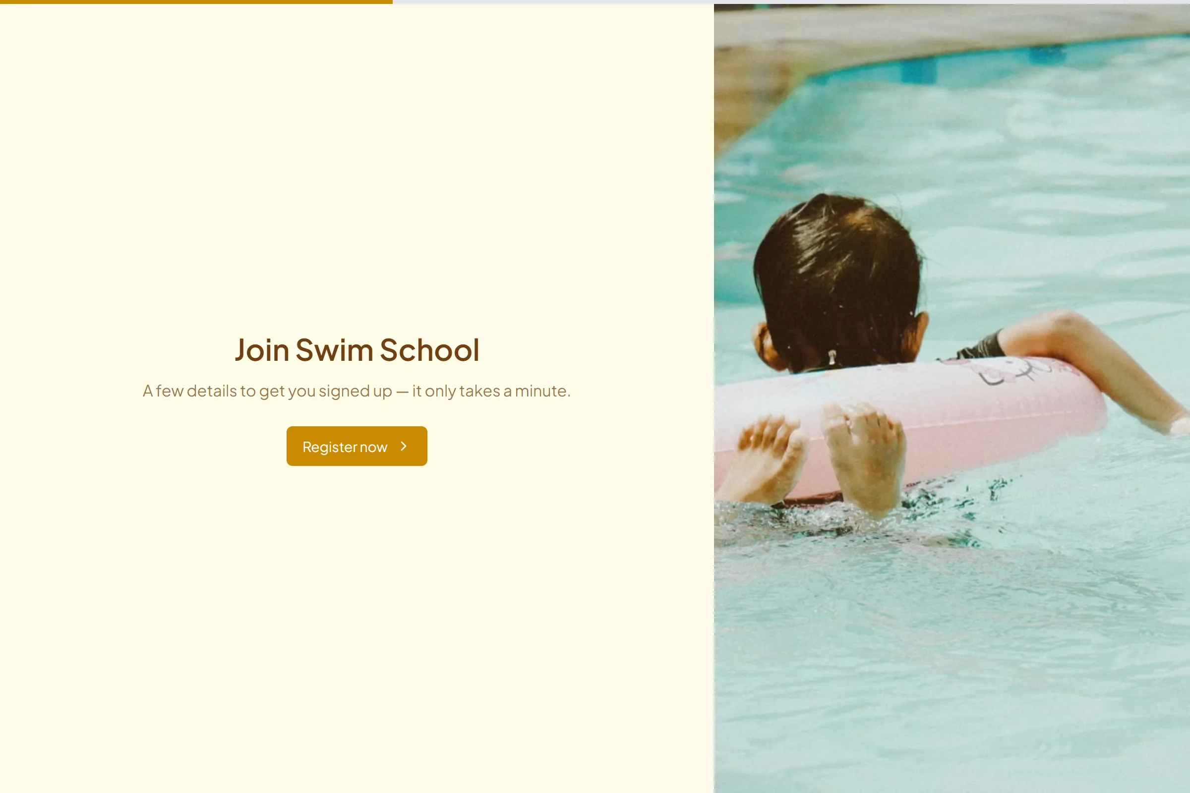 Swim School Class Registration template preview