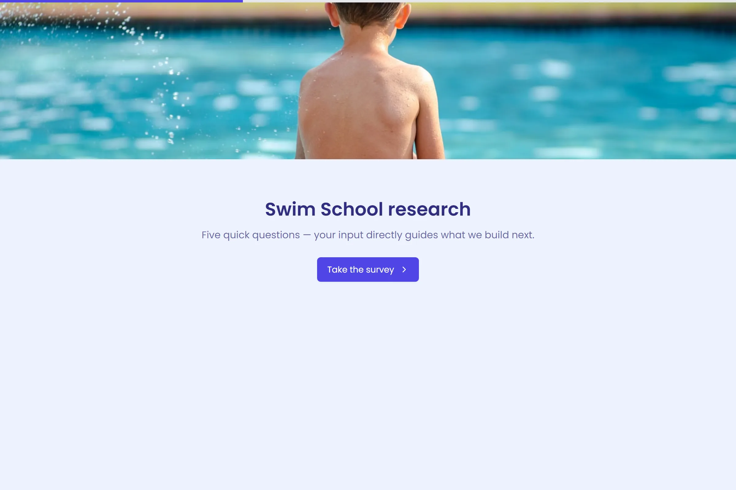 Swim School Market Research Survey template preview