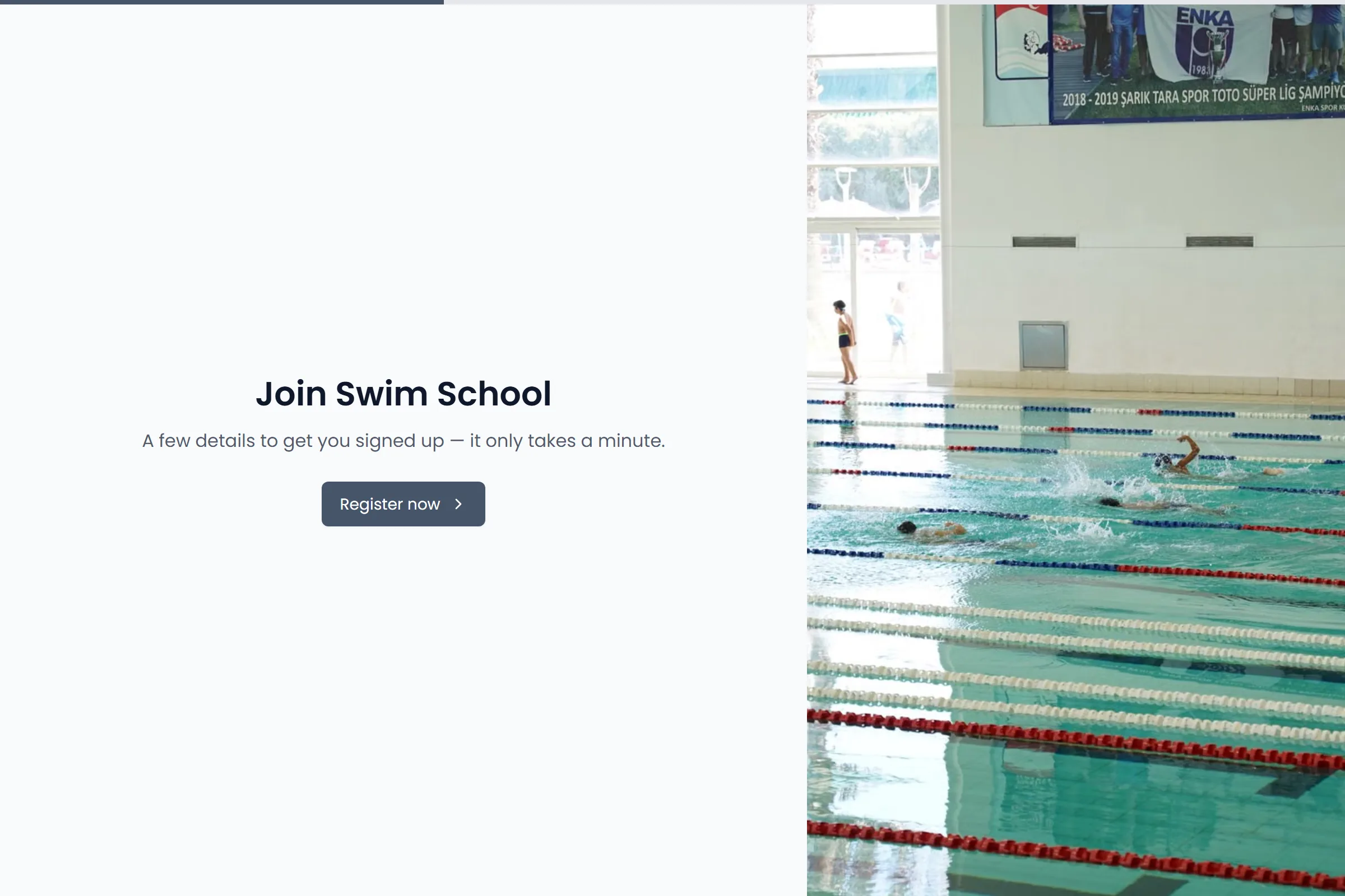 Swim School Program Application template preview