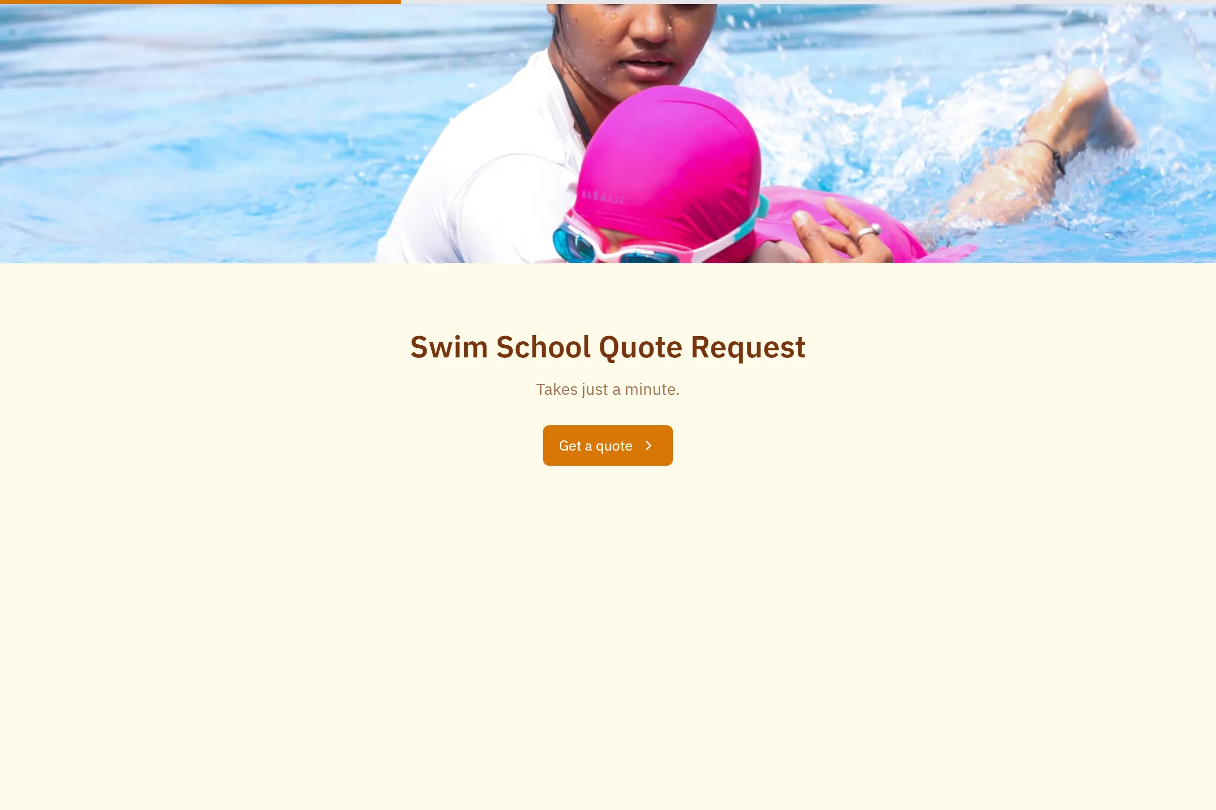 Swim School Quote Request template preview