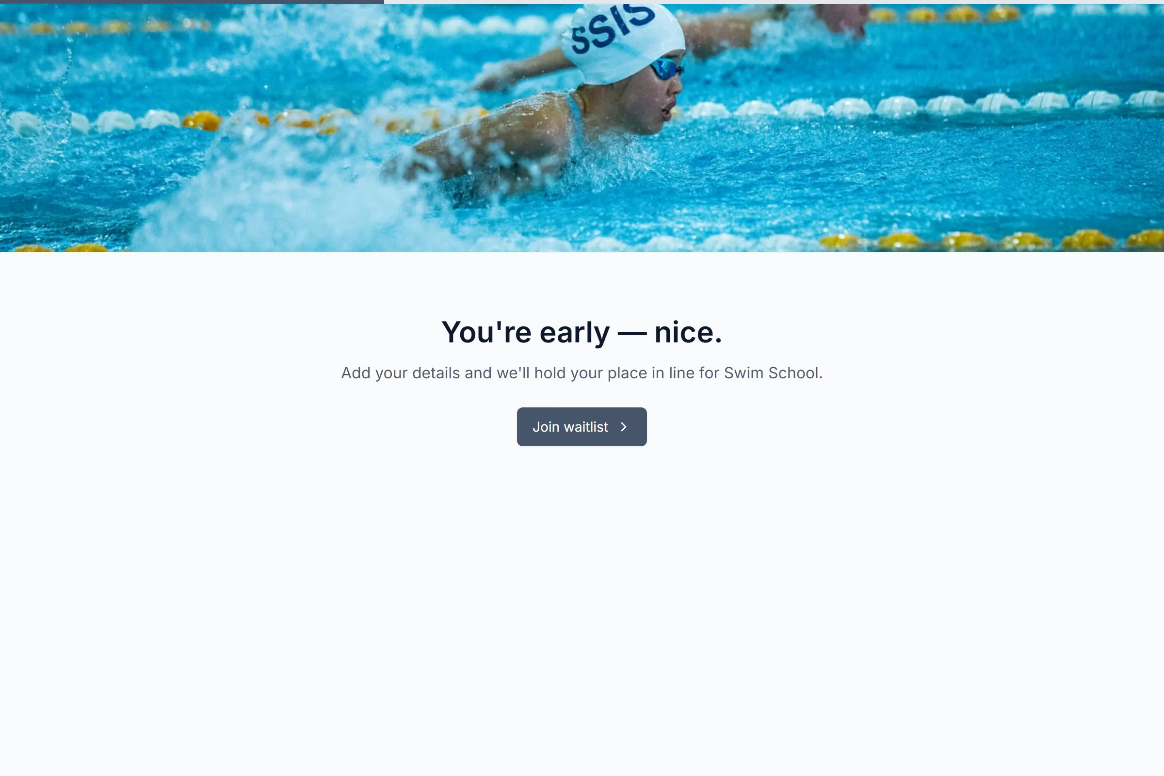 Swim School Waitlist template preview
