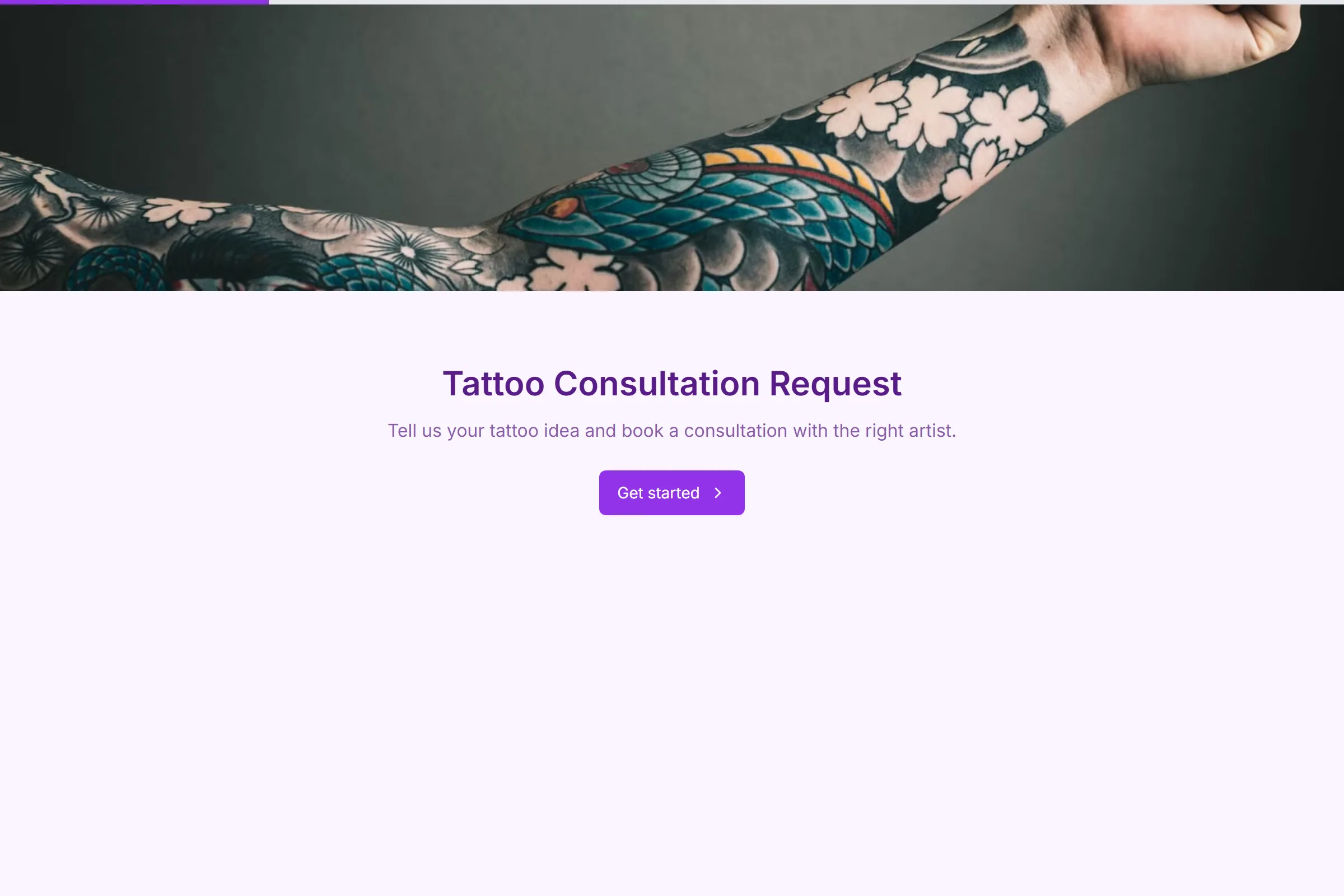 Tattoo Consultation Request template preview
