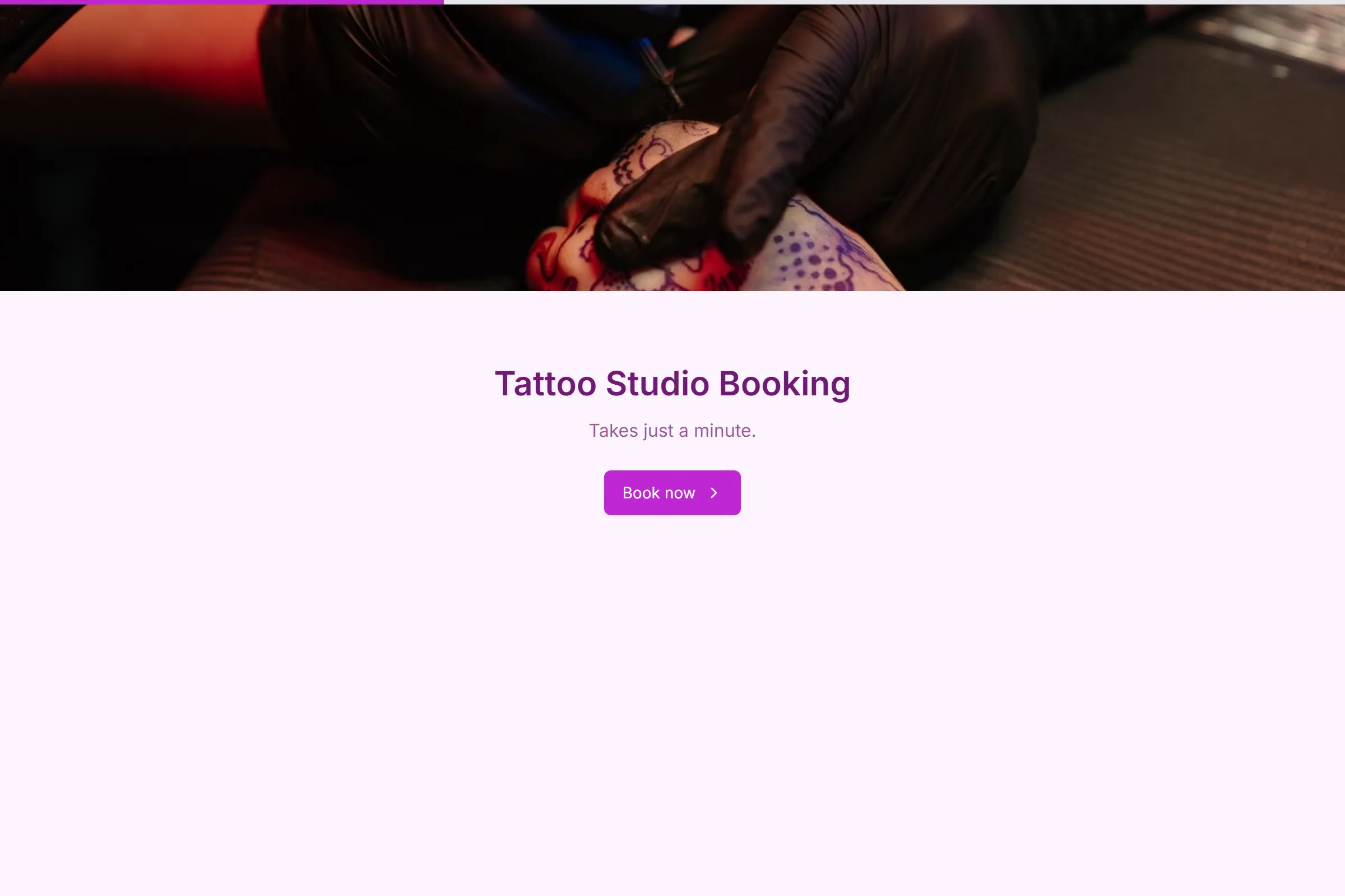 Tattoo Studio Booking template preview