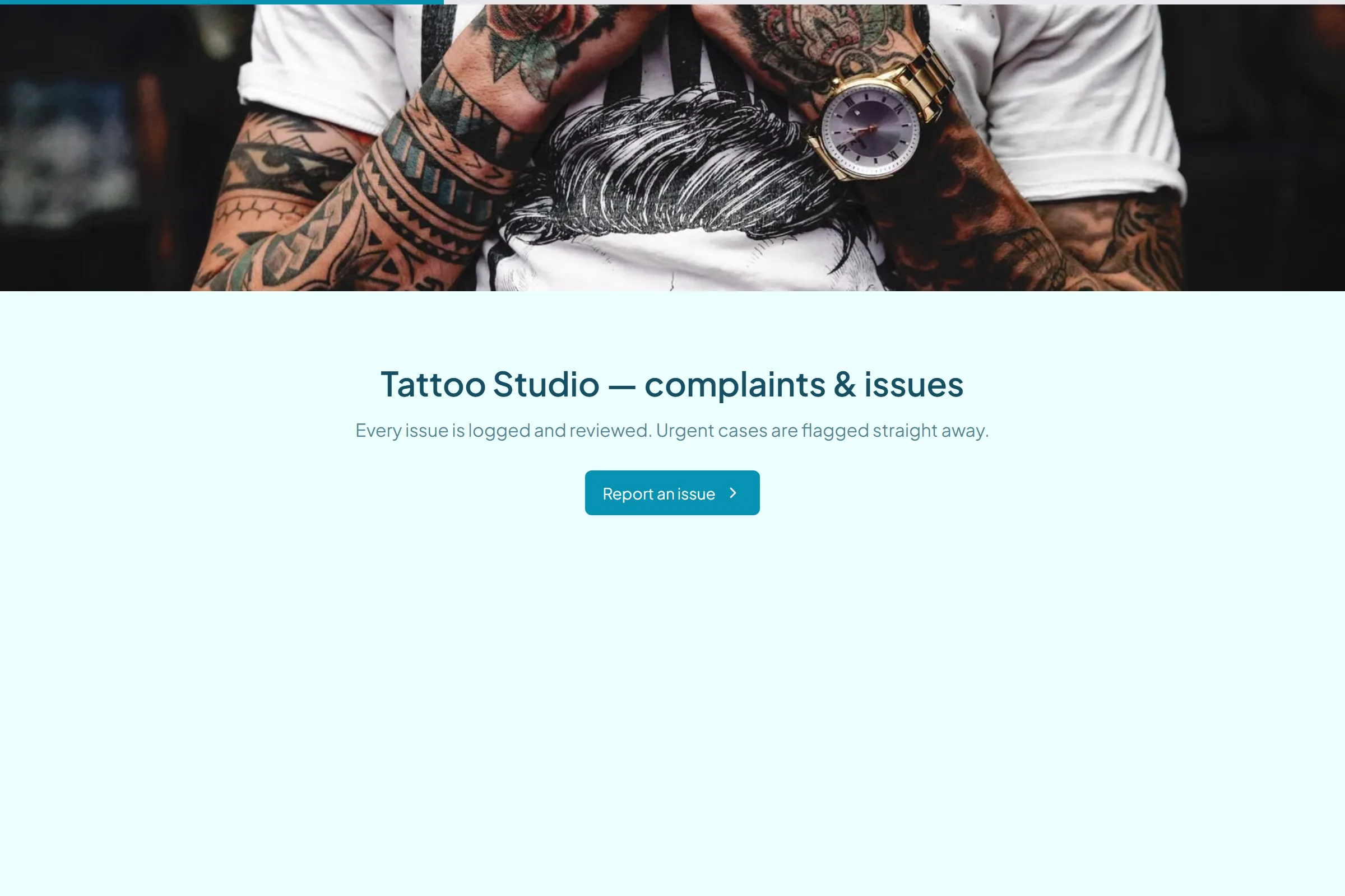 Tattoo Studio Complaint / Issue Form template preview