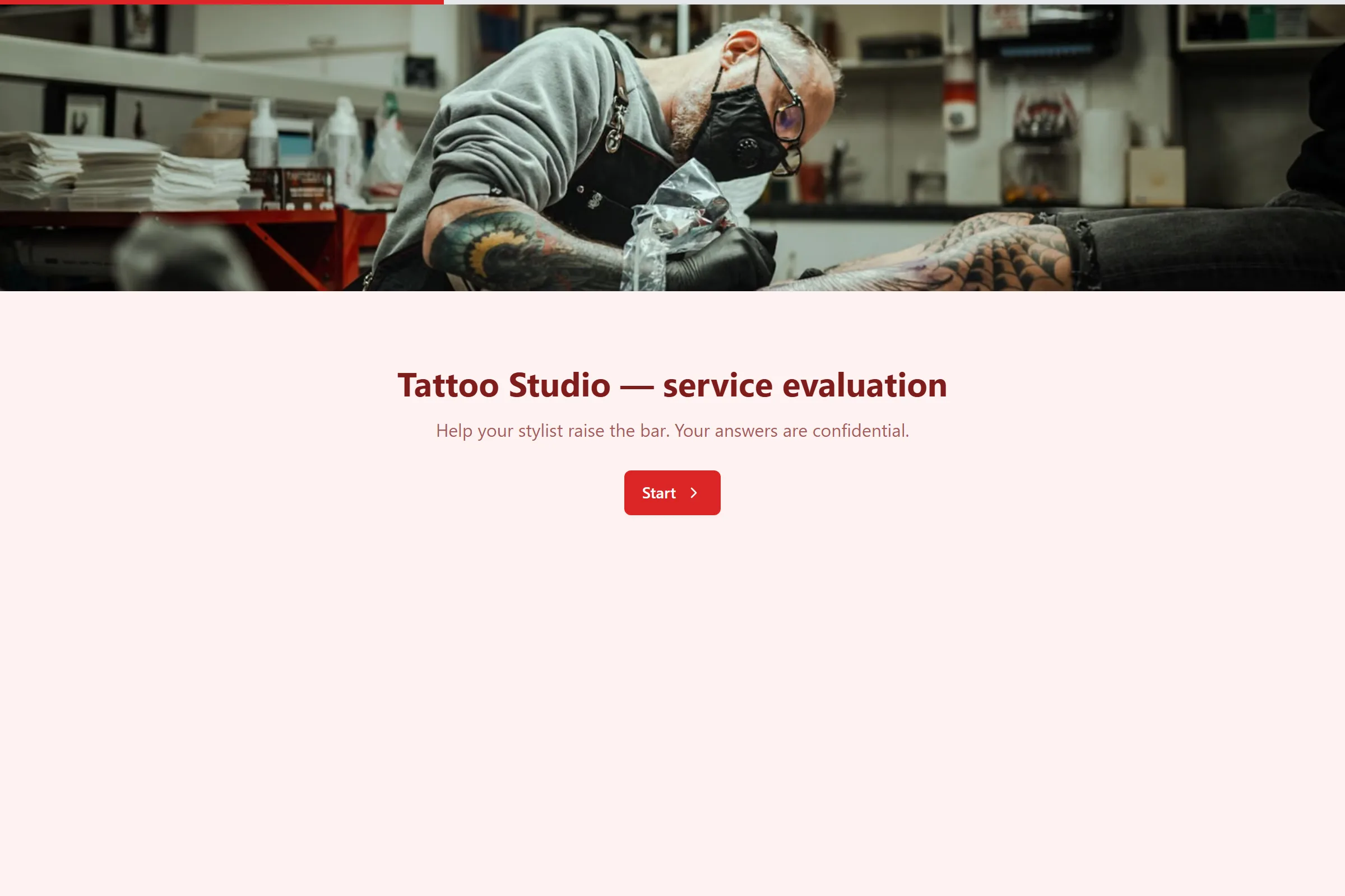Tattoo Studio Service Evaluation template preview