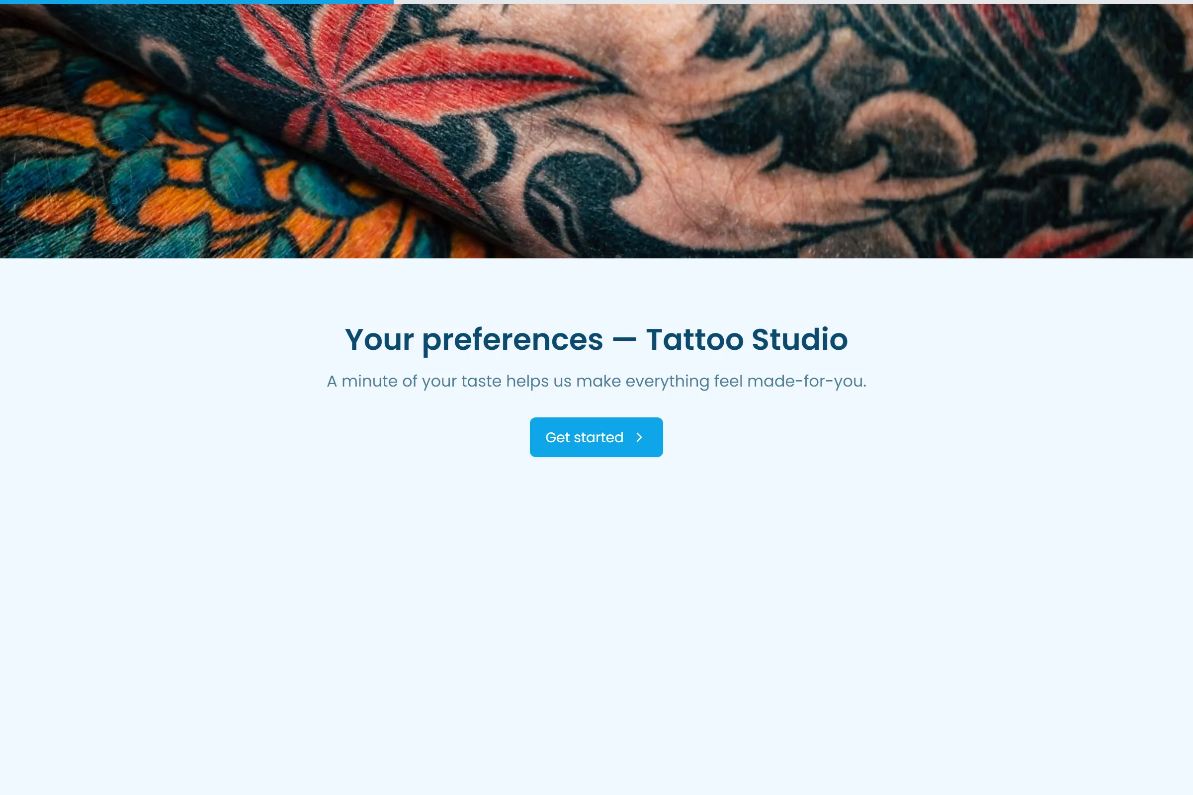 Tattoo Studio Style & Preferences template preview