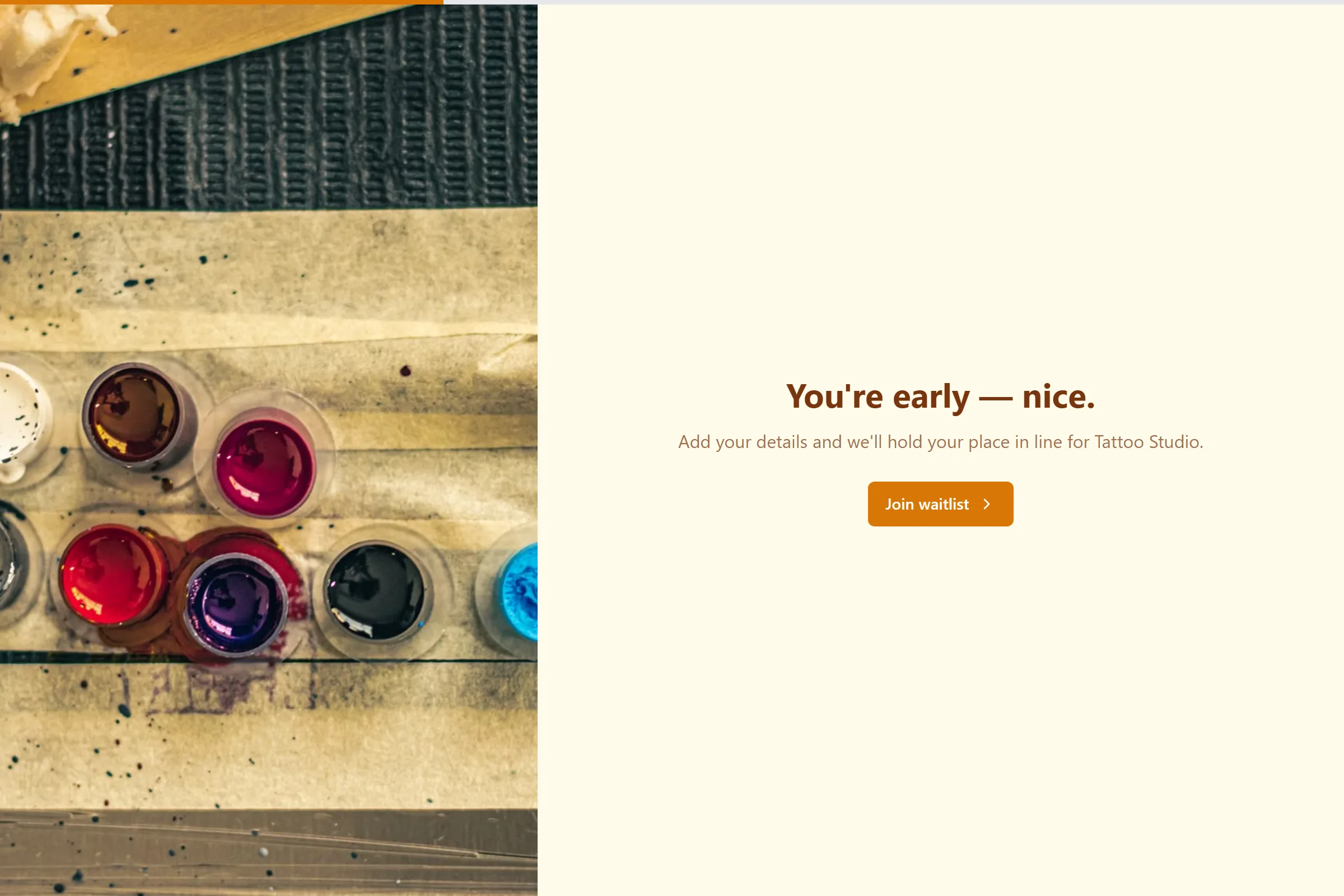 Tattoo Studio Waitlist template preview