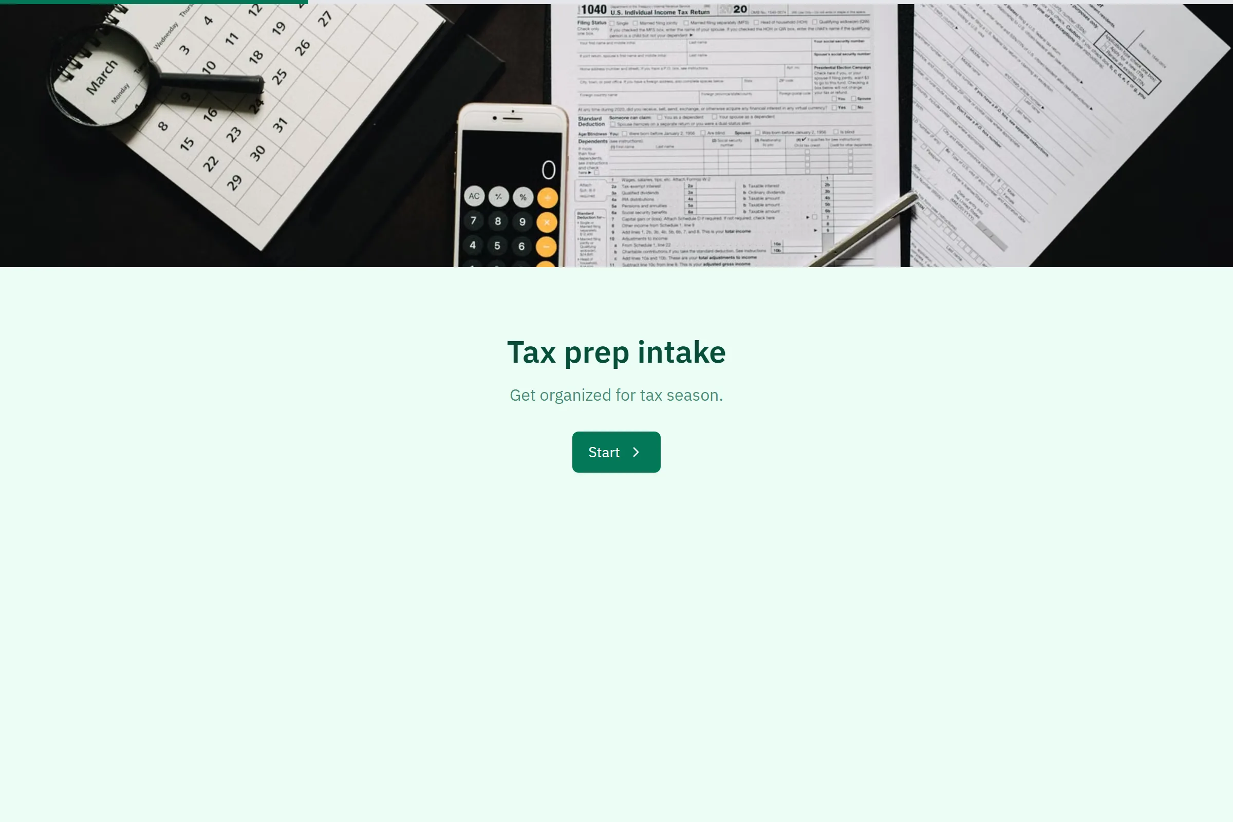 Tax Prep Intake template preview