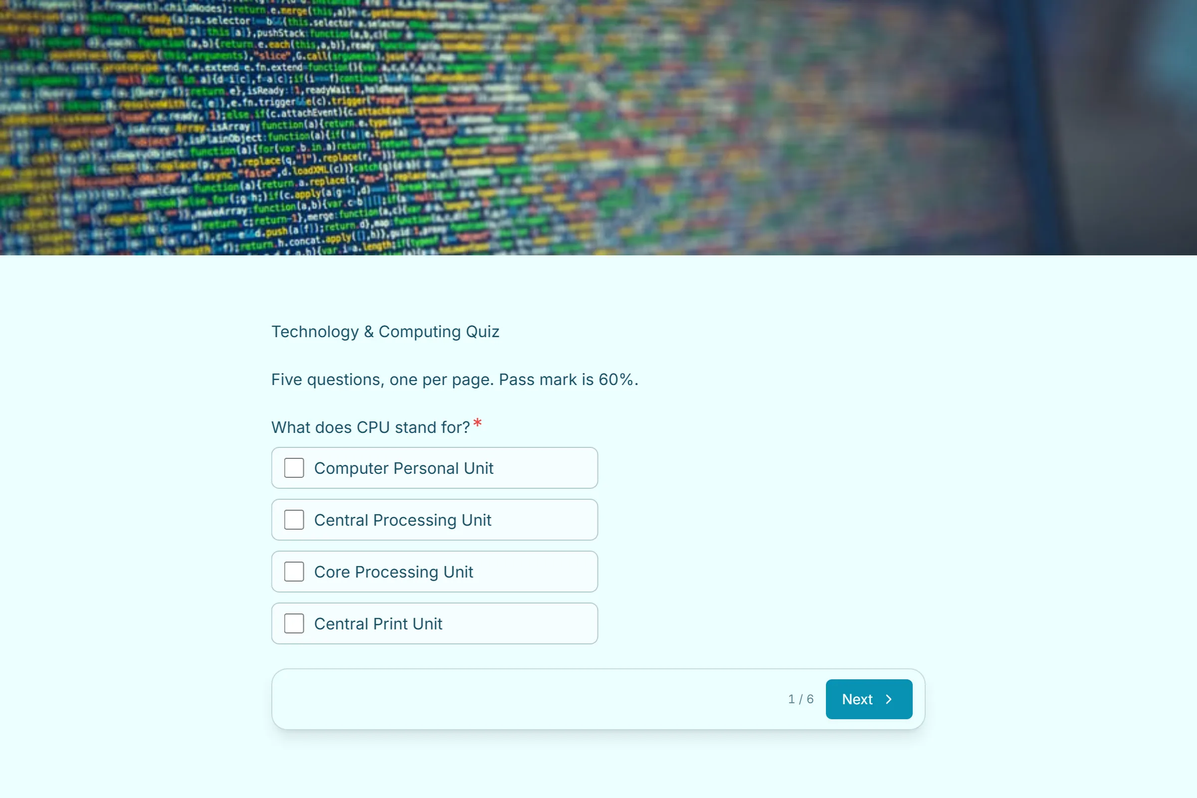 Technology & Computing Quiz template preview