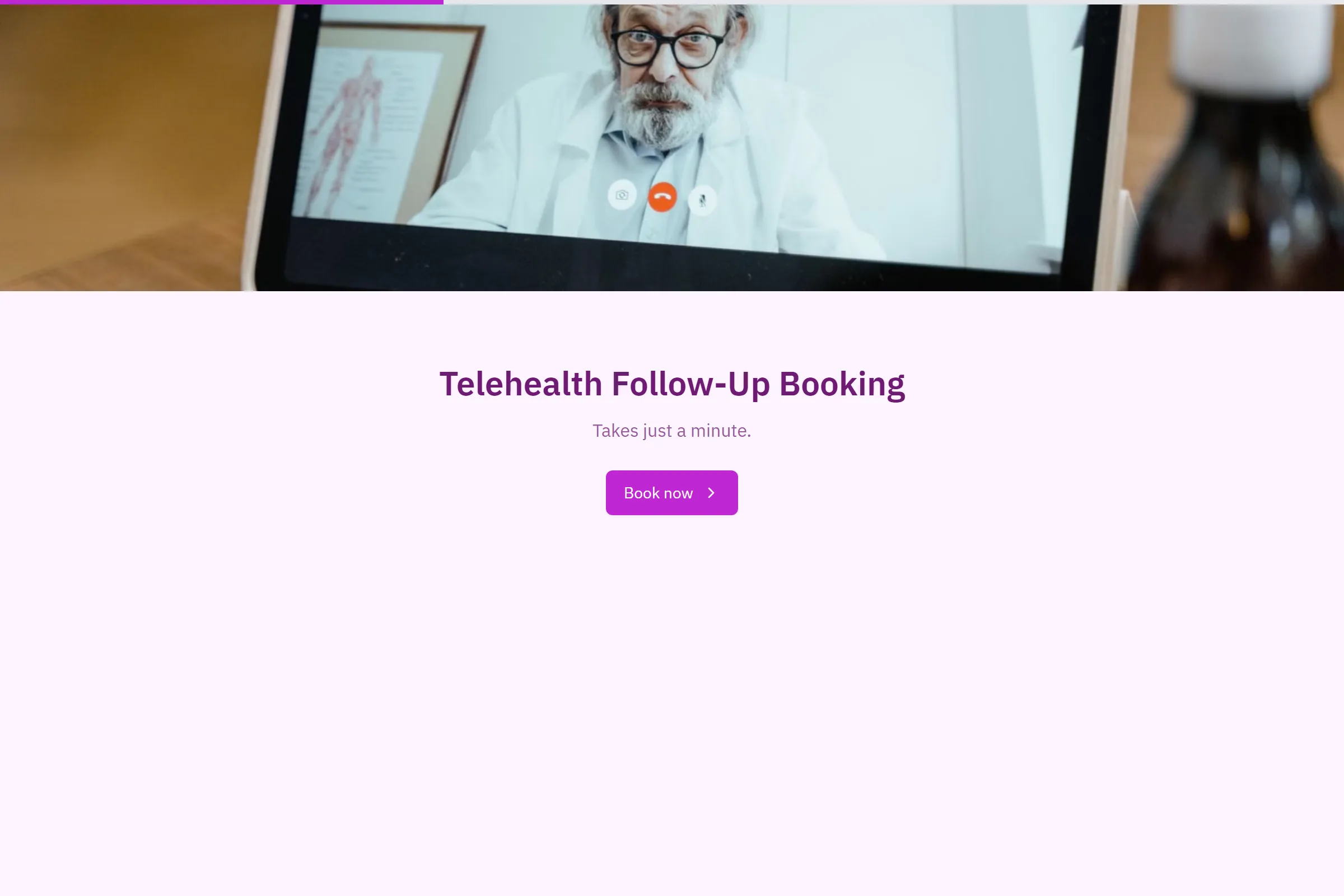 Telehealth Follow-Up Booking template preview