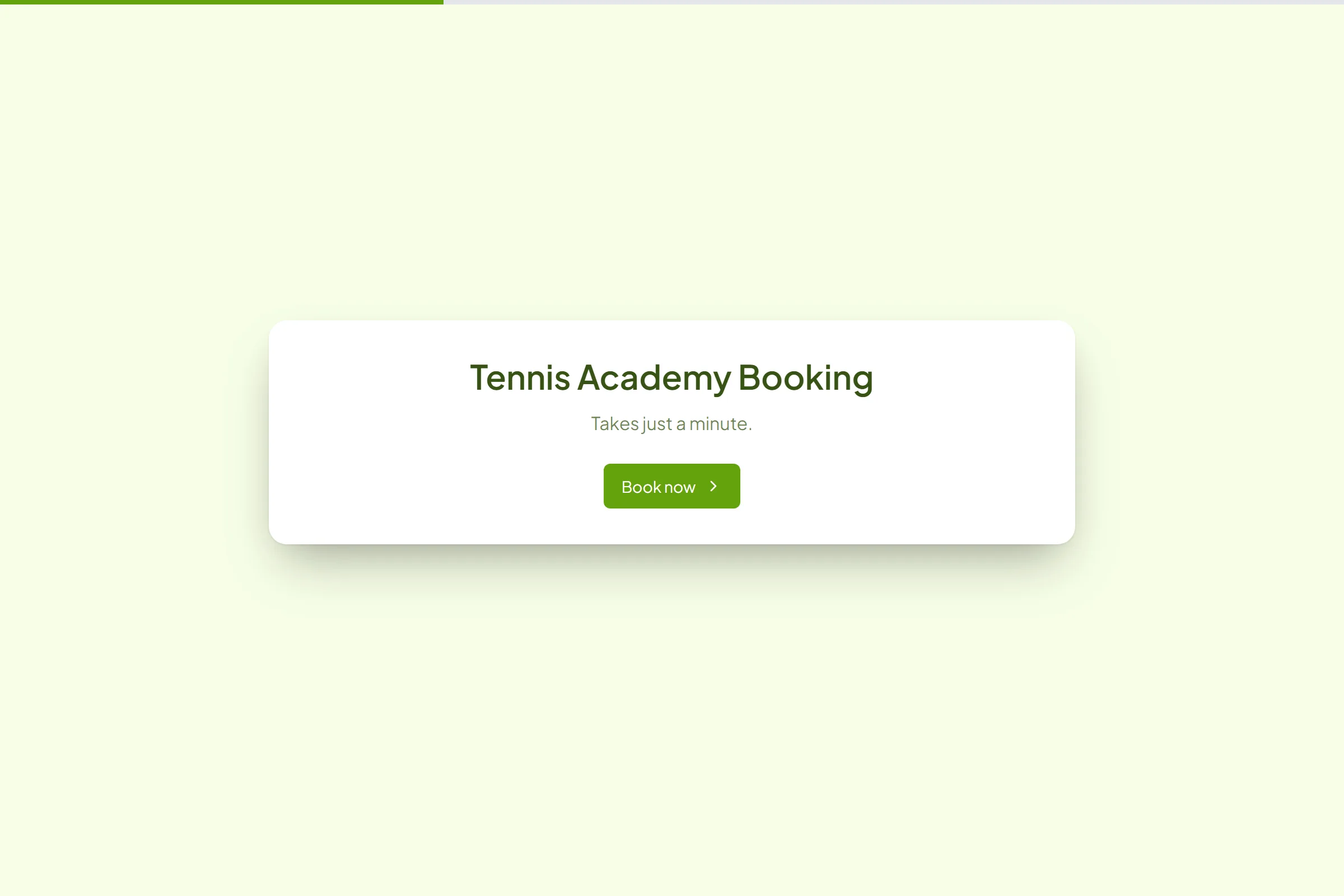 Tennis Academy Booking template preview