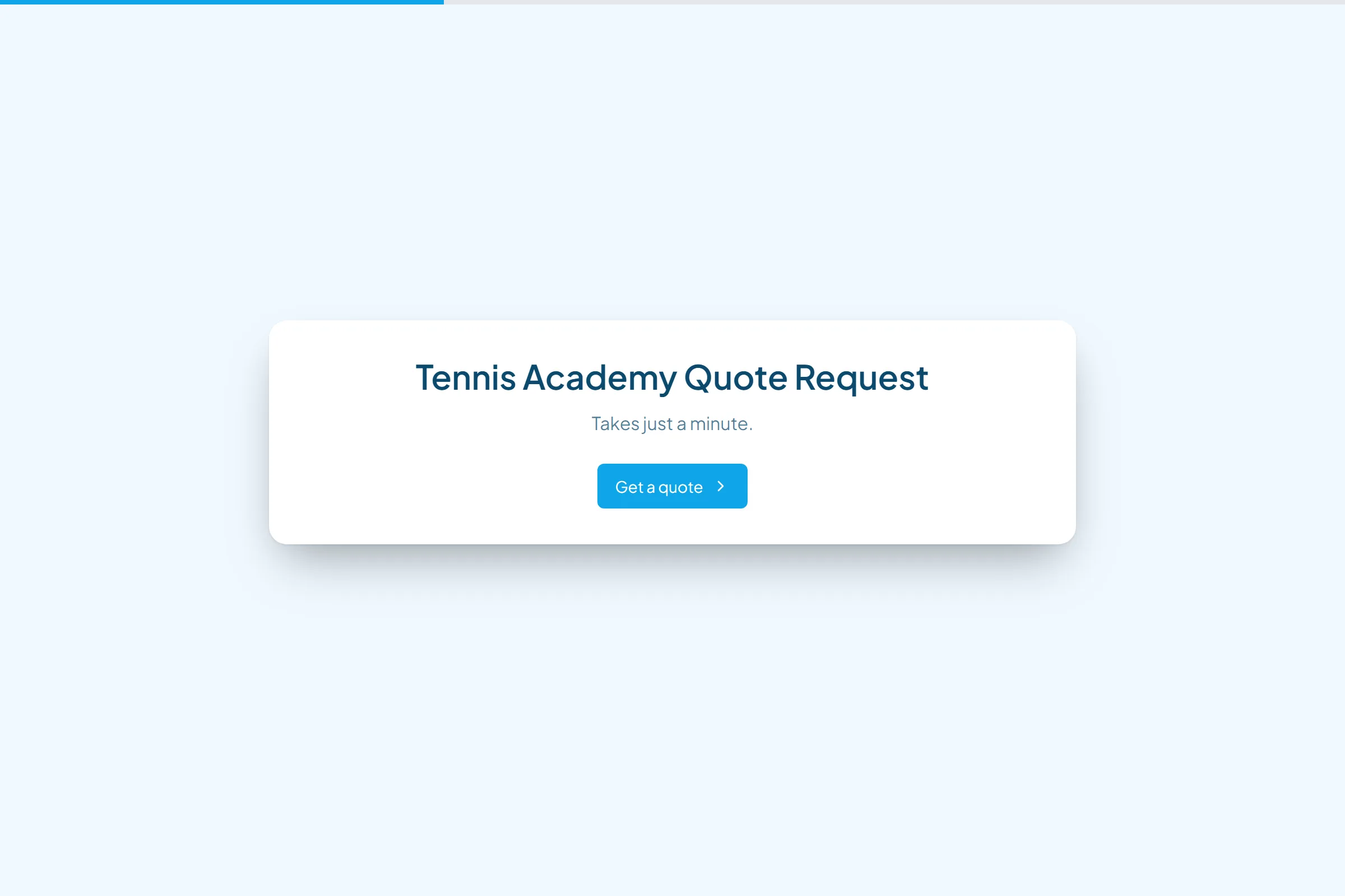 Tennis Academy Quote Request template preview